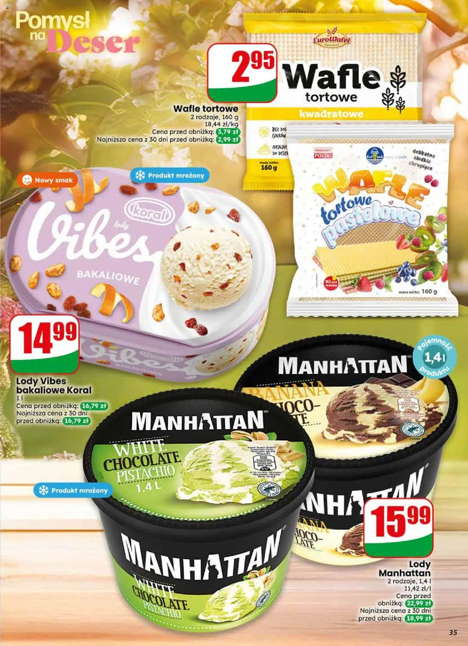 Dino gazetka od 13.05.2026 | Strona: 35 | Produkty: Wafle, Wafle tortowe, Lody manhattan, Lody