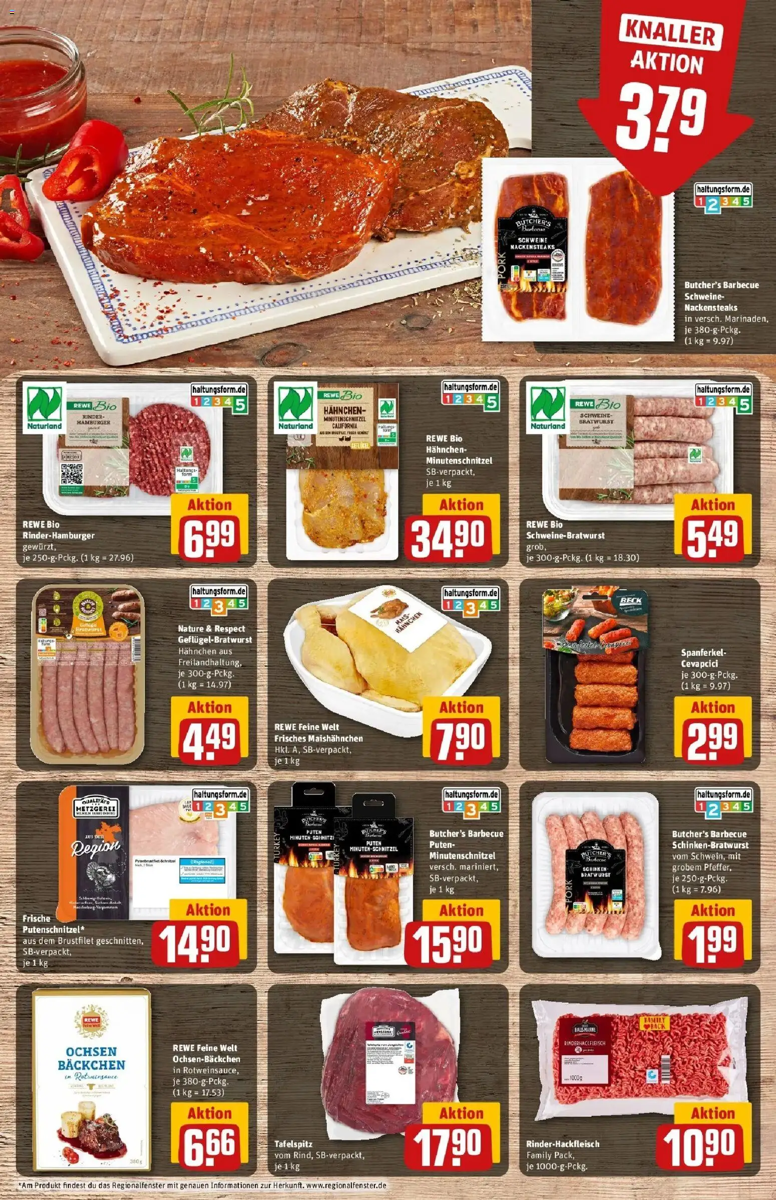 Rewe Prospekt Braunschweig – gültig ab 13.07.2026 | Seite: 9 | Produkte: Tafelspitz, Hahnchen, Bratwurst, Schinken