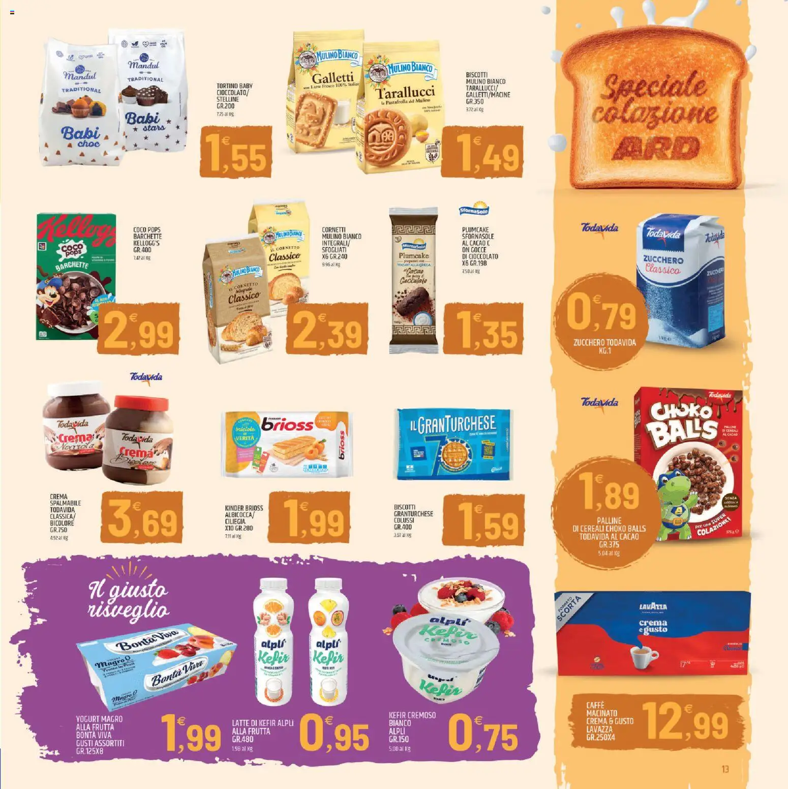 Volantino ARD Discount del 27.04.2026 | Pagina: 13 | Prodotti: Caffè, Cioccolato, Latte, Plumcake
