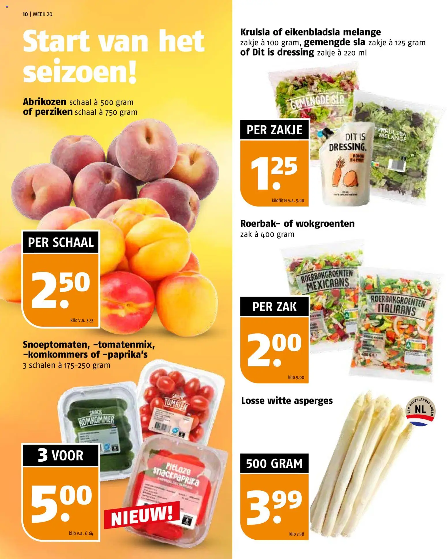{H1} | Pagina: 10 | Producten: Sla, Asperges, Schaal, Zak