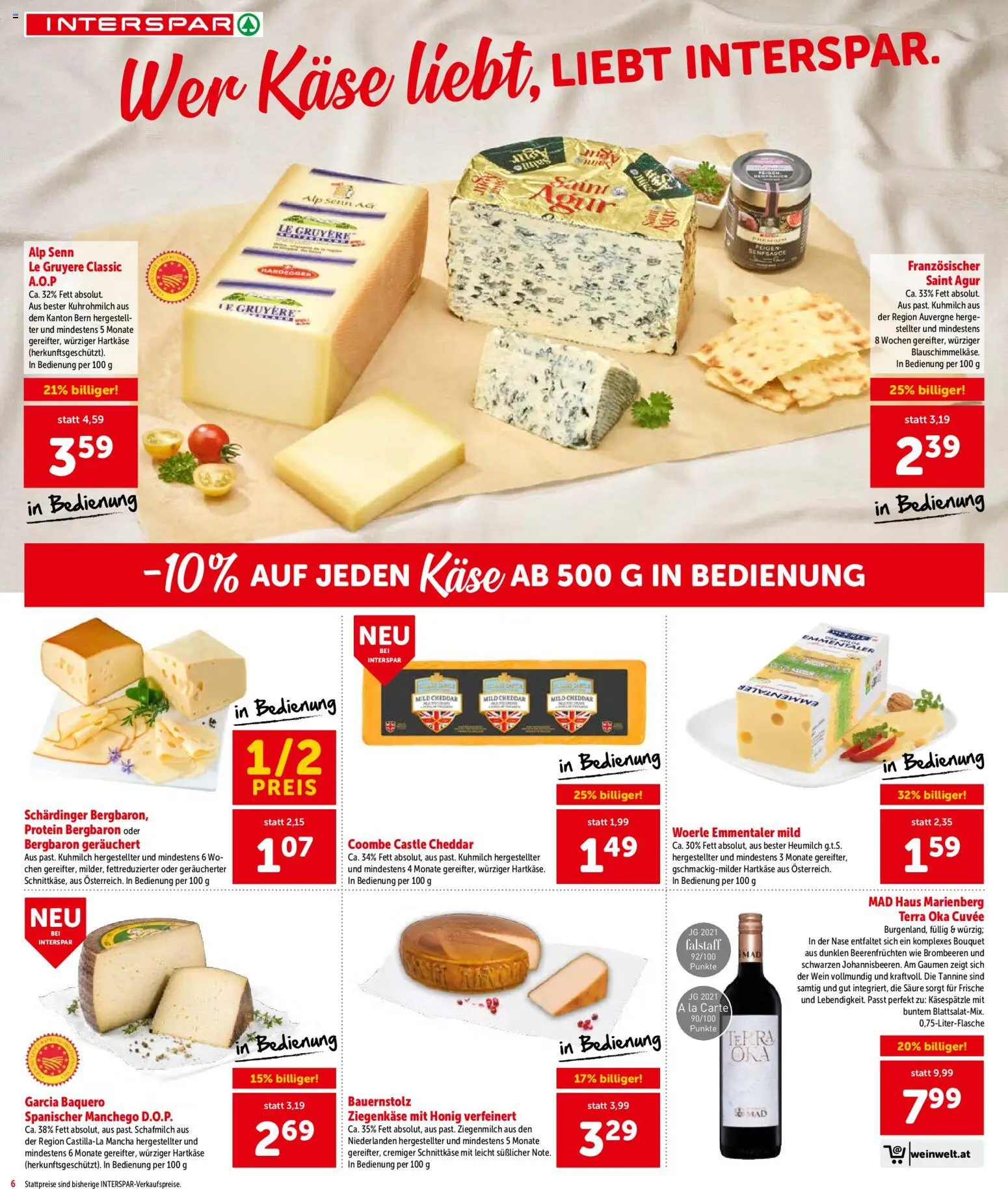 Interspar - Broschüre gültig ab 07.08.2026 | Seite: 6 | Produkte: Käse, Wein