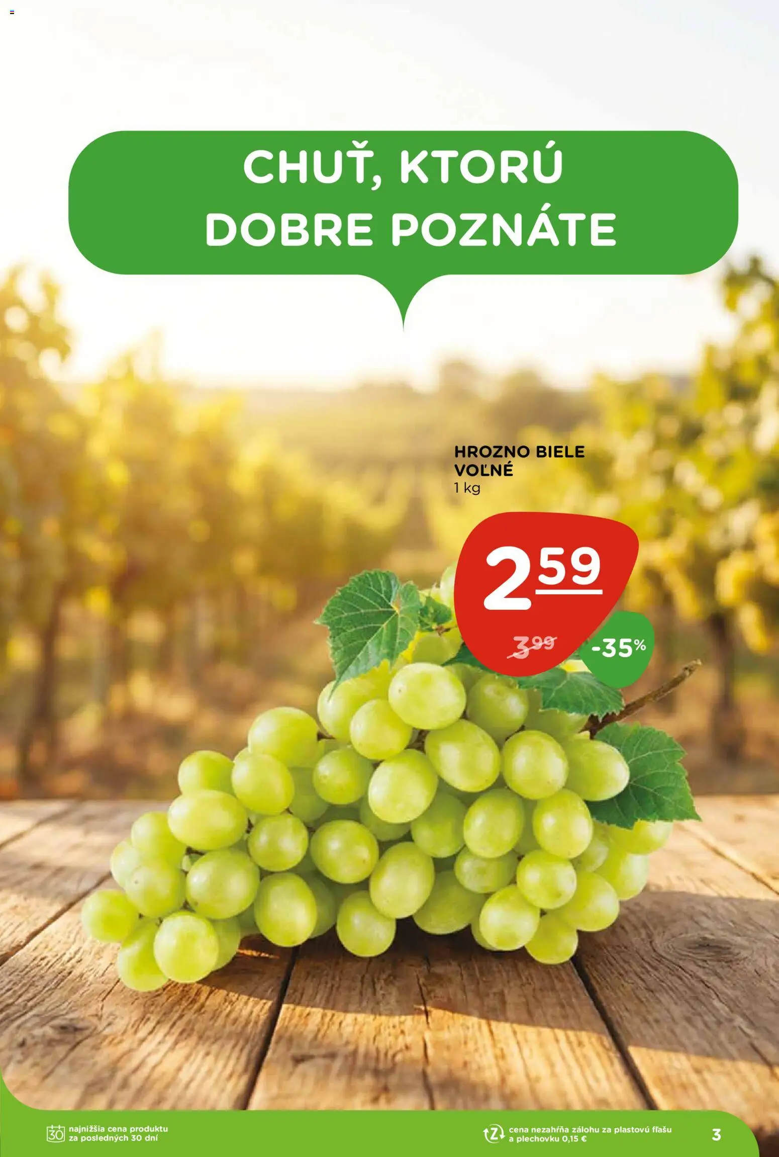 Nové Terno akcie – leták je platný od 03.09.2026 | Strana: 3 | Produkty: Hrozno