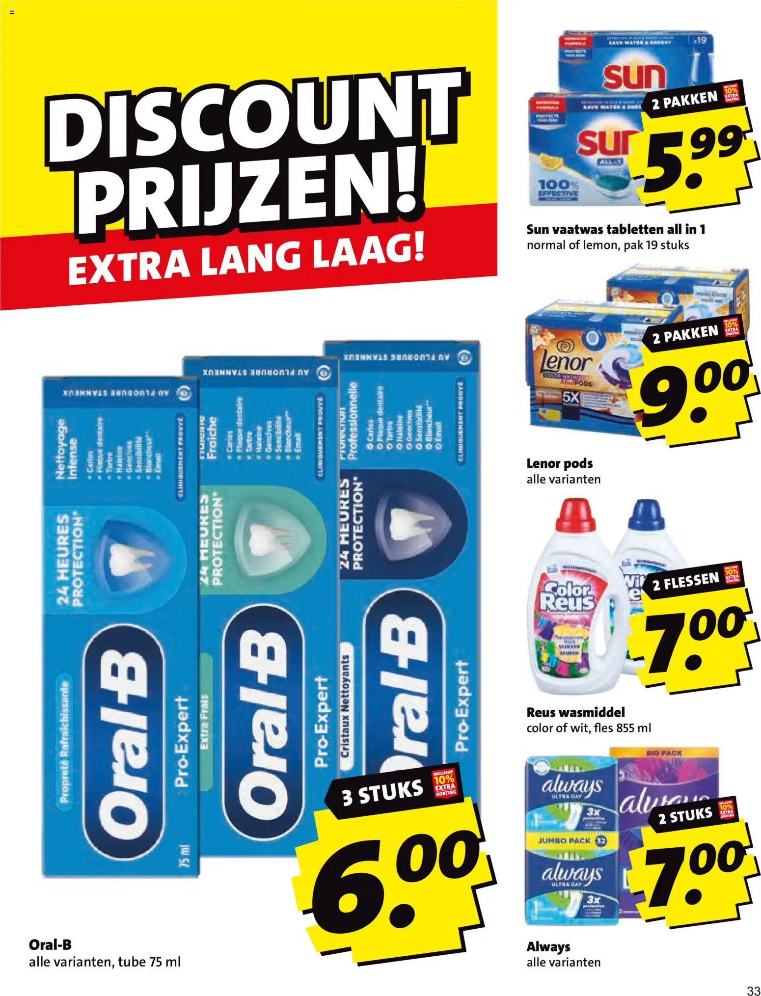 {H1} | Pagina: 33 | Producten: Wasmiddel, Vaatwas tabletten, Fles