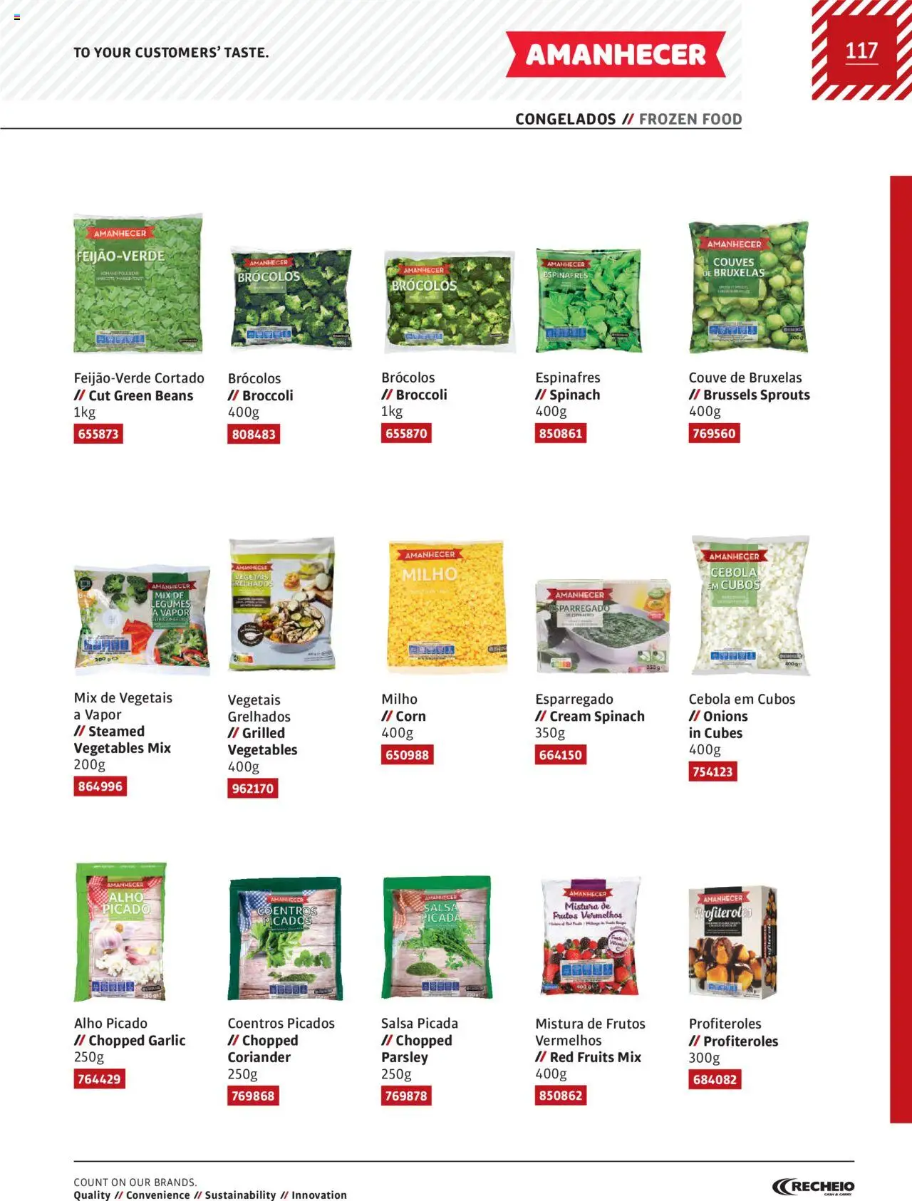 Recheio AS NOSSAS MARCAS │ válido de 19/12/2023 | Página: 117 | Produtos: Brócolos, Espinafres, Cebola, Couve