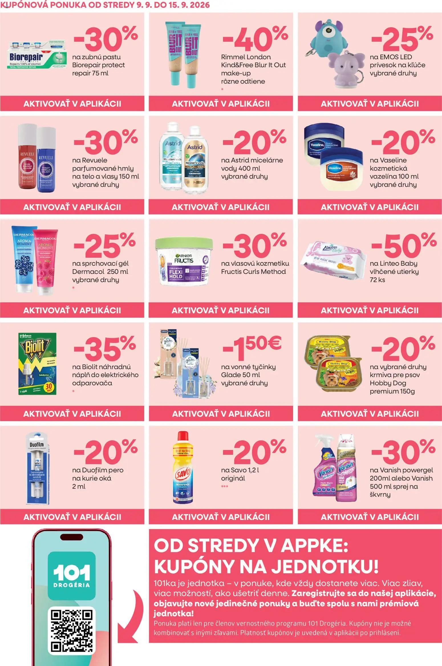Nové 101 drogerie akcie – leták je platný od 09.09.2026 | Strana: 6 | Produkty: Led, Vanish, Pero, Voda