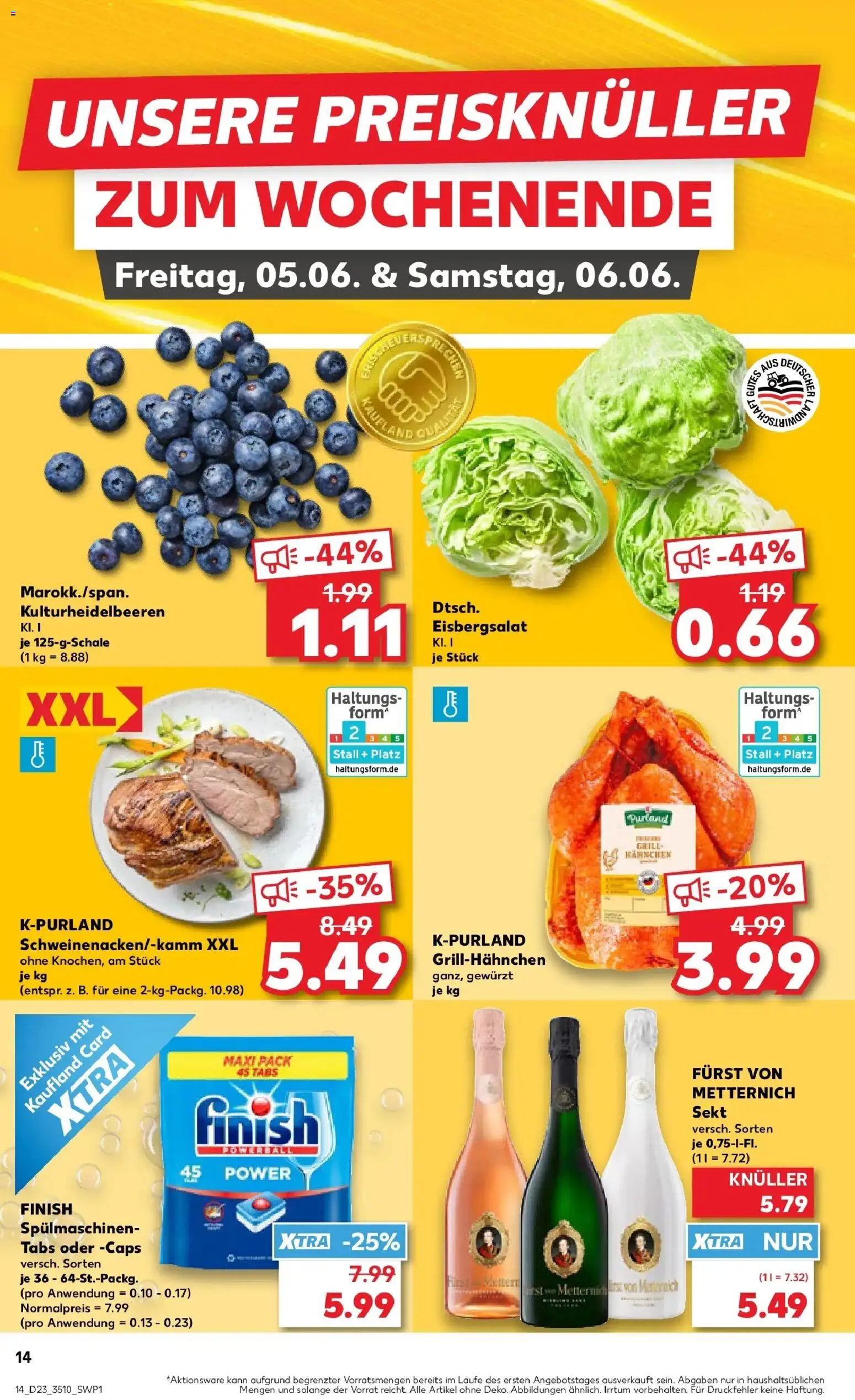 Kaufland Prospekt Delitzsch – gültig ab 04.06.2026 | Seite: 14 | Produkte: Spulmaschinen tabs, Sekt, Eisbergsalat, Finish