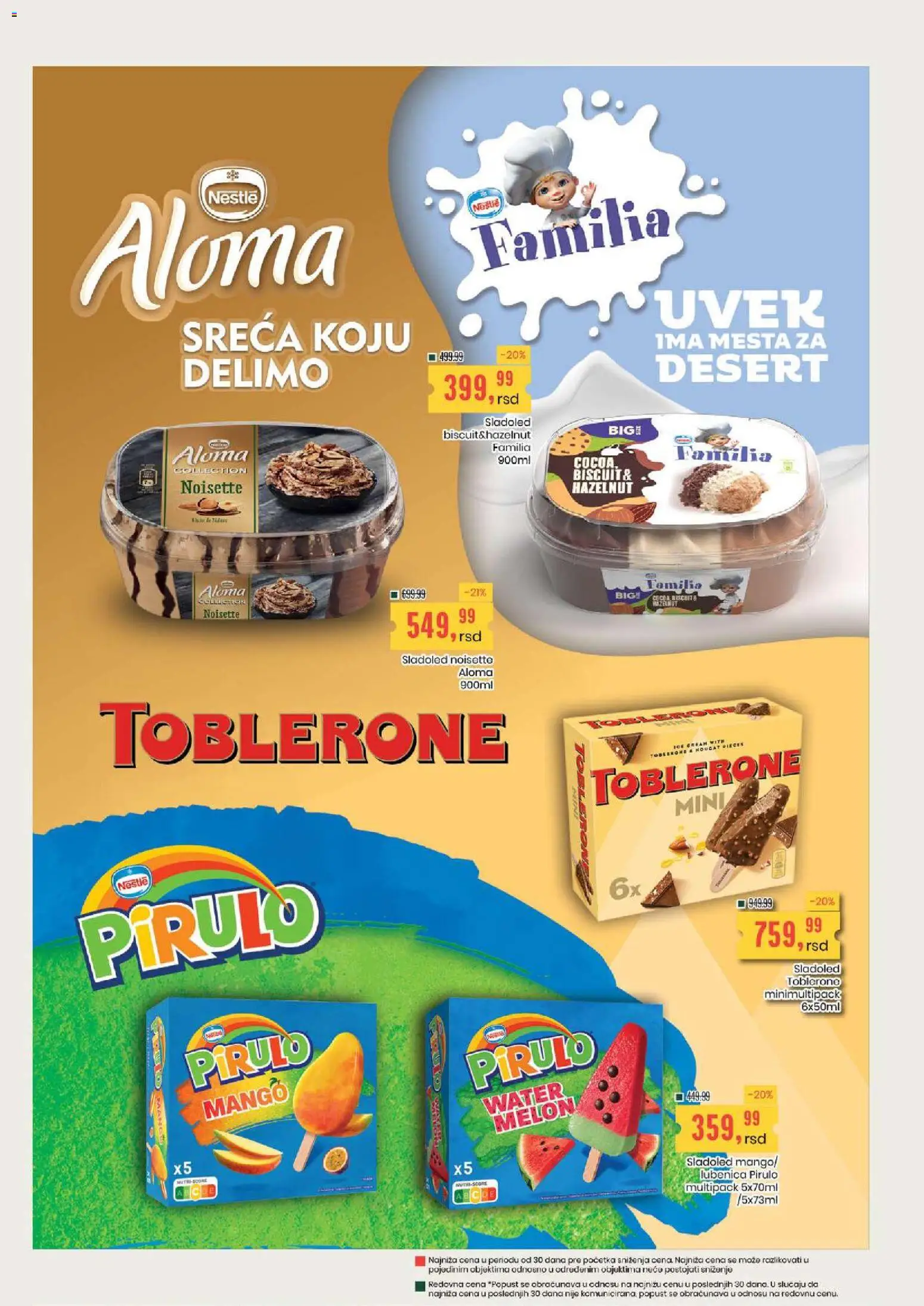 Aroma Market katalog - važi od 15.10.2026 | Strana: 20 | Proizvode: Desert, Sladoled, Lubenica, Toblerone
