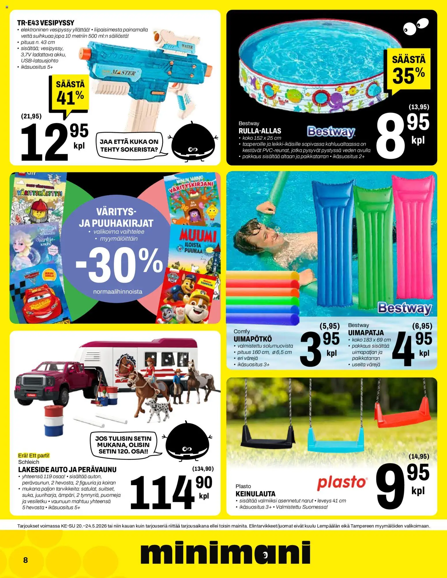 Minimani tarjoukset – voimassa 20.05.2026 alkaen | Sivu: 8 | Tuotteet: Vesipyssy