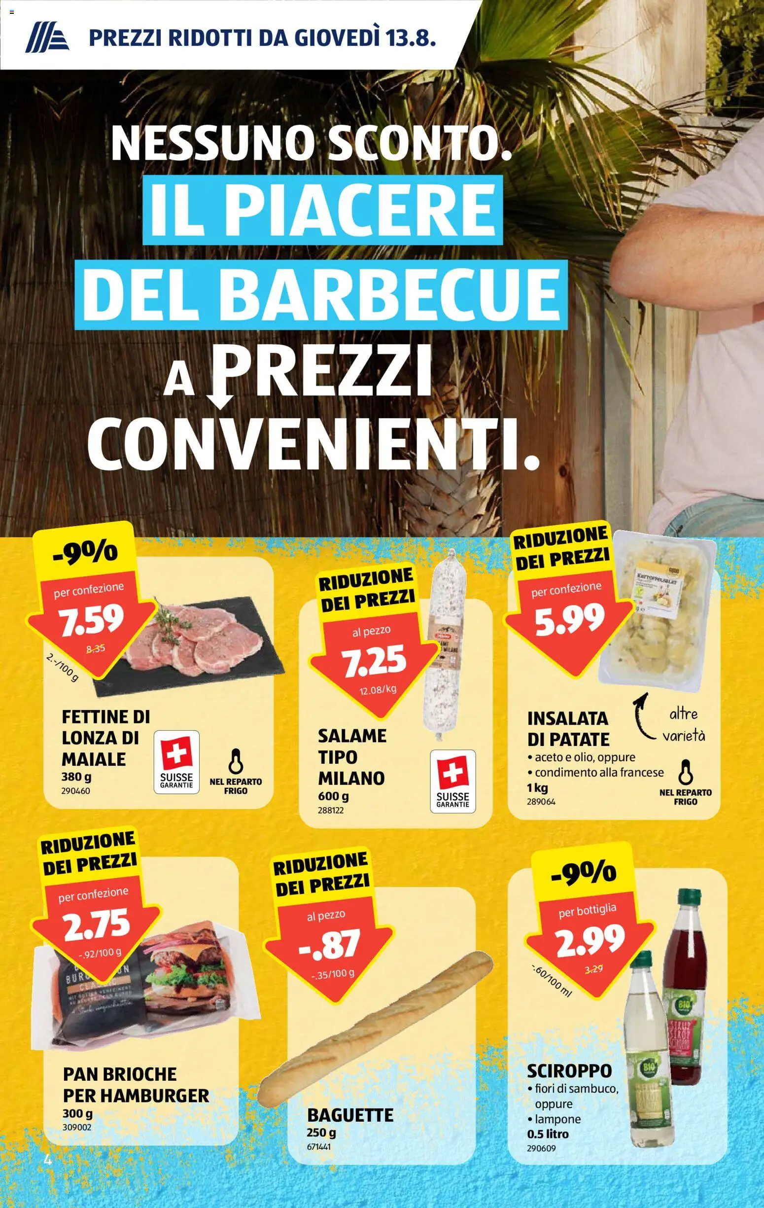 Aldi aktionen IT – gültig ab 13.08.2026 | Seite: 4 | Produkte: Baguette, Salami