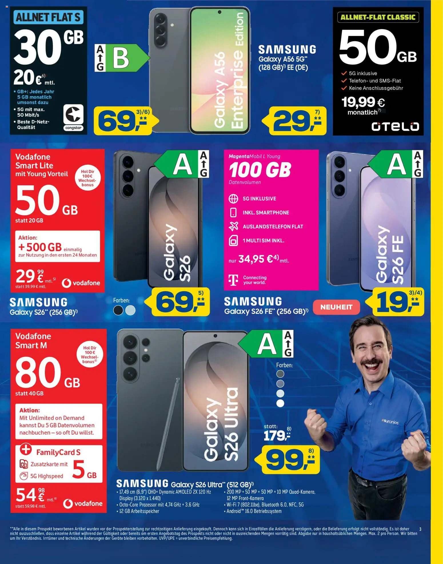 Euronics Prospekt – gültig ab 12.09.2026 | Seite: 3 | Produkte: Samsung, Telefon, Smartphone