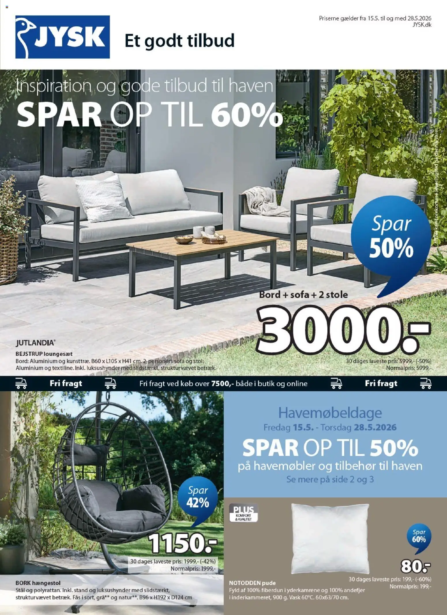 JYSK tilbudsavis – gyldig fra 15.05.2026 | Side: 1 | Produkter: Sofa, Bord, Stol, Loungesæt