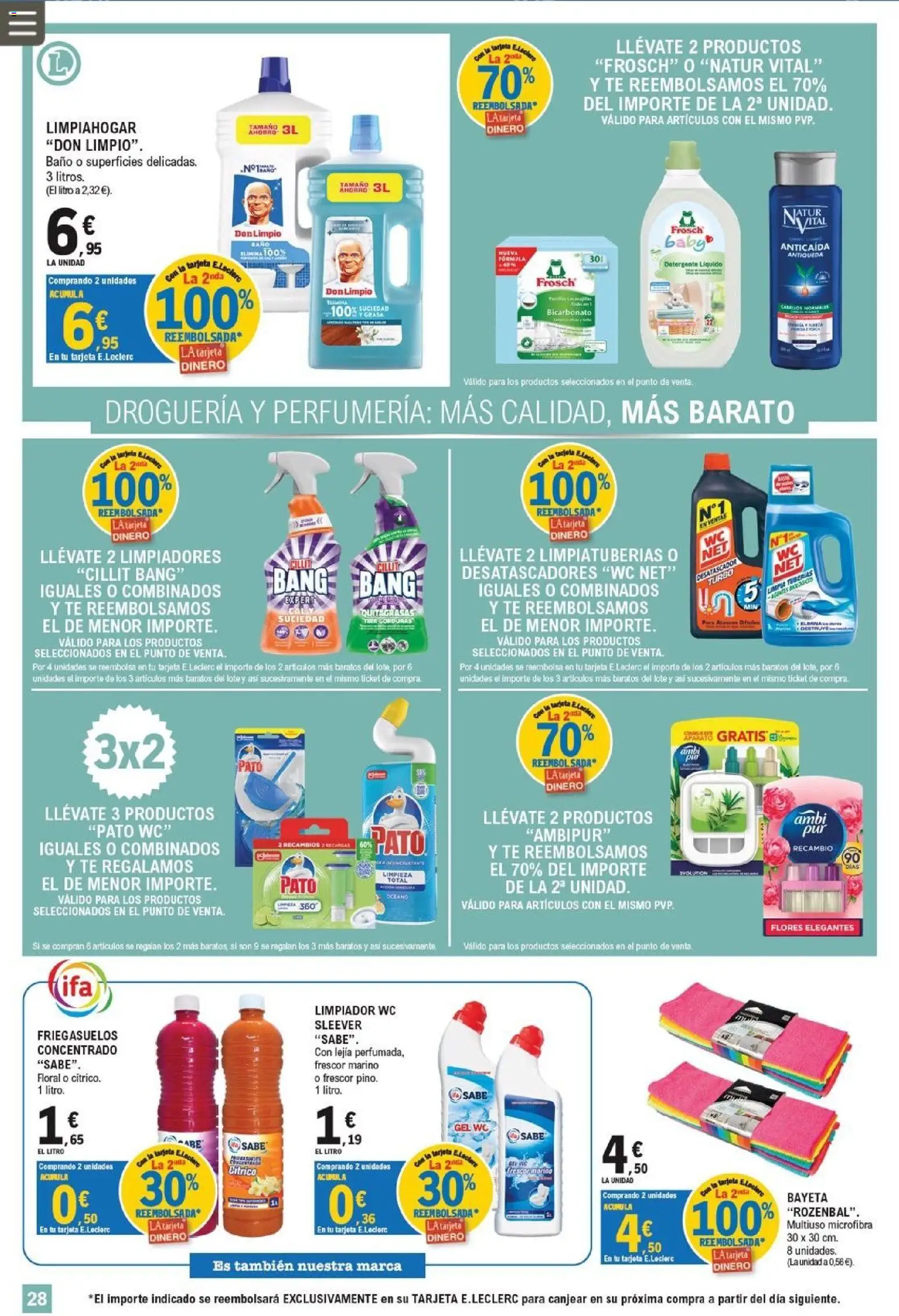 E.Leclerc - Pamplona │ válido desde el 26/08/2026 | Página: 28 | Productos: Detergente, Té, Pato, Baño