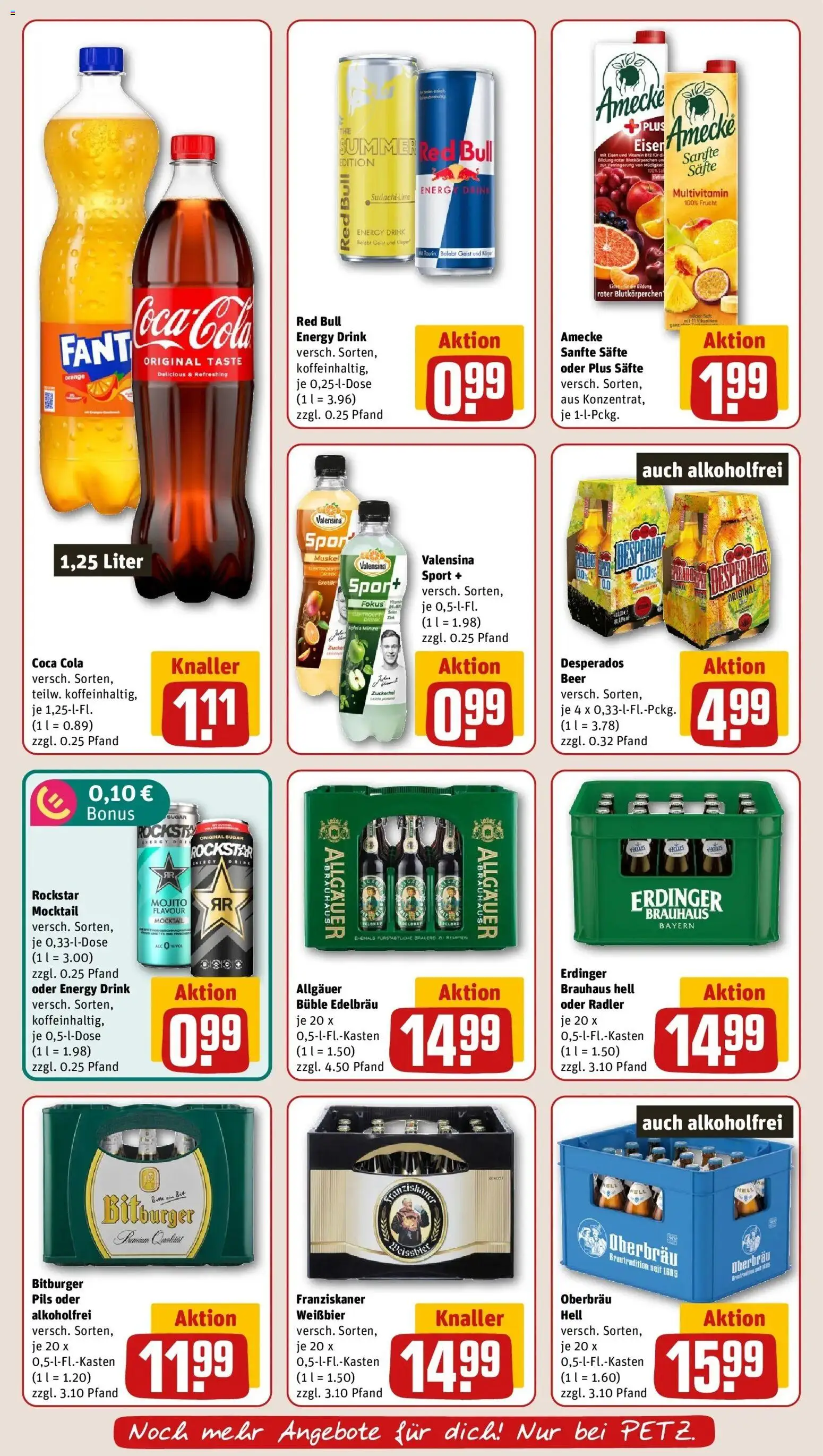 REWE Prospekt ab 03.08.2026 zum Blättern » Angebote | Seite: 16 | Produkte: Franziskaner, Red bull, Energy, Valensina