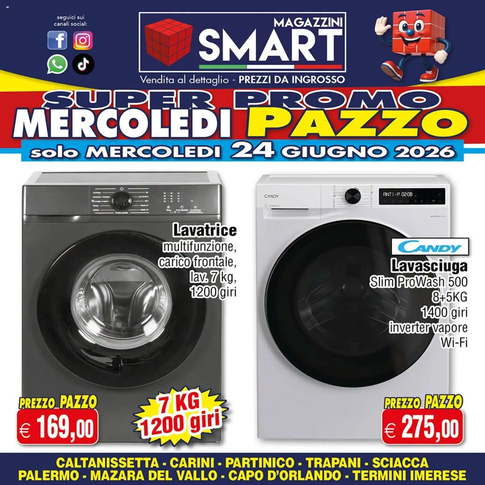 Volantino Magazzini Smart del 24/06/2026 | Pagina: 1 | Prodotti: Lavasciuga, Lavatrice