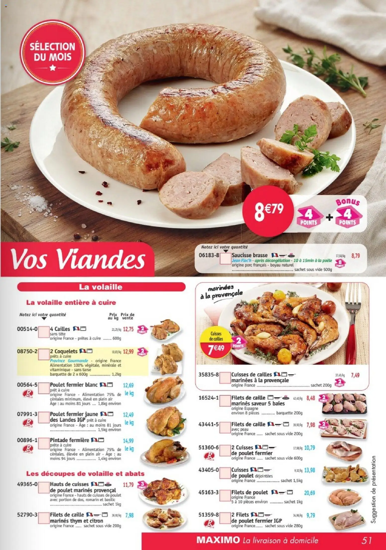 {H1} | Page: 51 | Produits: Volaille, Poulet, Pintade, Filets de poulet
