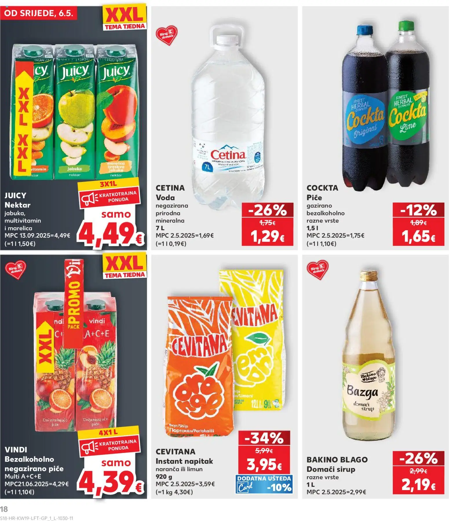 Kaufland HR akciós ujság - amely érvényes a következő dátumtól: 06.05.2026 | Oldal: 18 | Termékek: Lime, Multivitamin