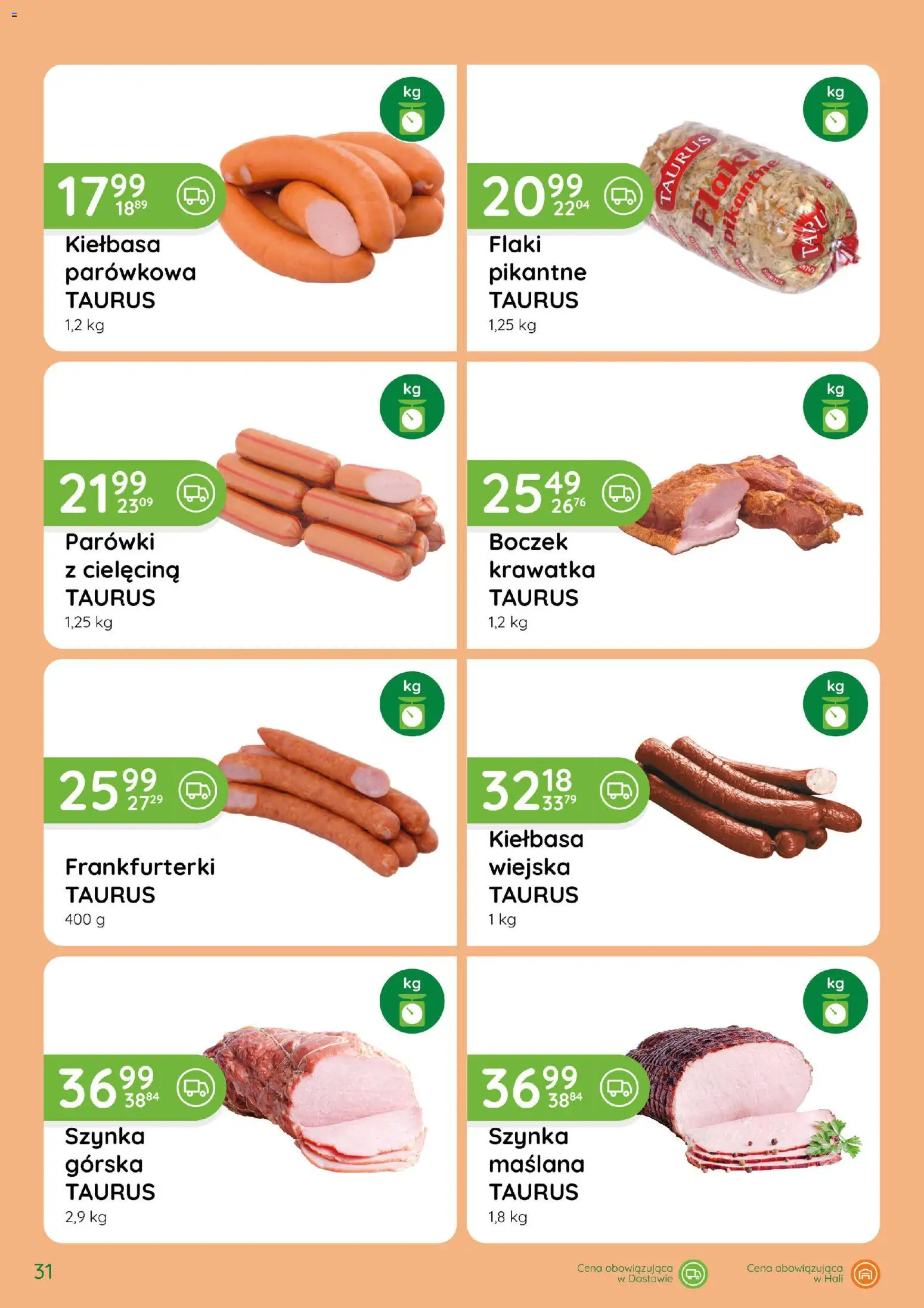 Eurocash gazetka - Katalog Wędlin od 03.09.2026 | Strona: 31 | Produkty: Szynka, Boczek, Flaki, Cielęcina