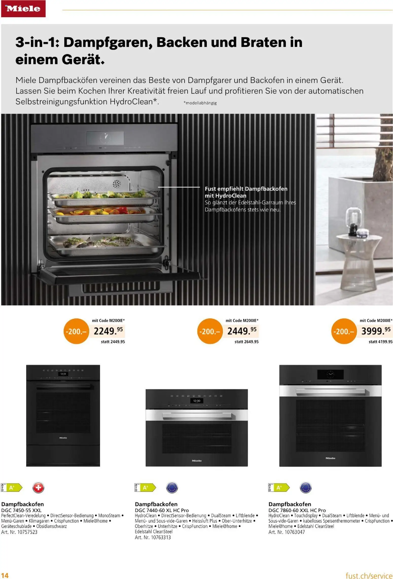 Fust aktionen Einbau – gültig ab 17.09.2026 | Seite: 14 | Produkte: Backofen, Miele