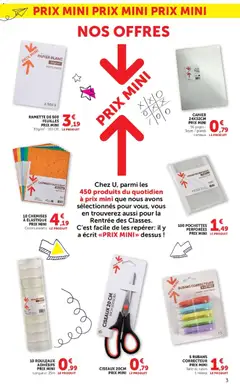 Hyper U - Prévisualisation de Hyper U - La rentrée à prix bas valide à partir de 11/08/2026 | Page: 3 | Produits: Correcteur, Cahier, Ciseaux, Papier blanc