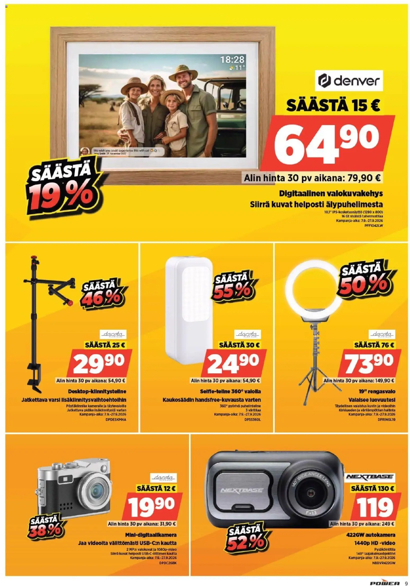 Power tarjoukset – voimassa 21/09/2026 alkaen | Sivu: 9 | Tuotteet: Valokuvakehys, Kaukosäädin, Video