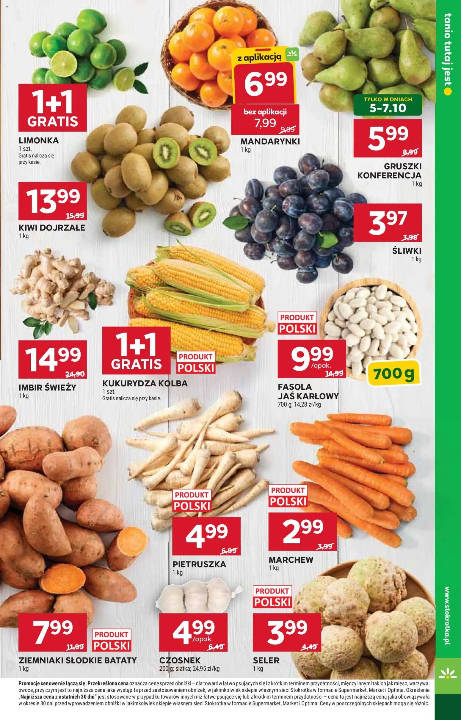 Stokrotka gazetka - Market od 01.10.2026 | Strona: 9 | Produkty: Limonka, Bataty, Fasola, Mandarynki