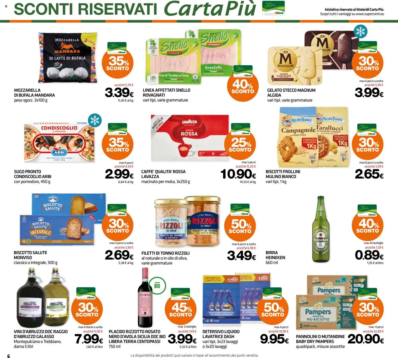Volantino Superconti del 21.05.2026 | Pagina: 6 | Prodotti: Latte, Tonno, Heineken, Macinato