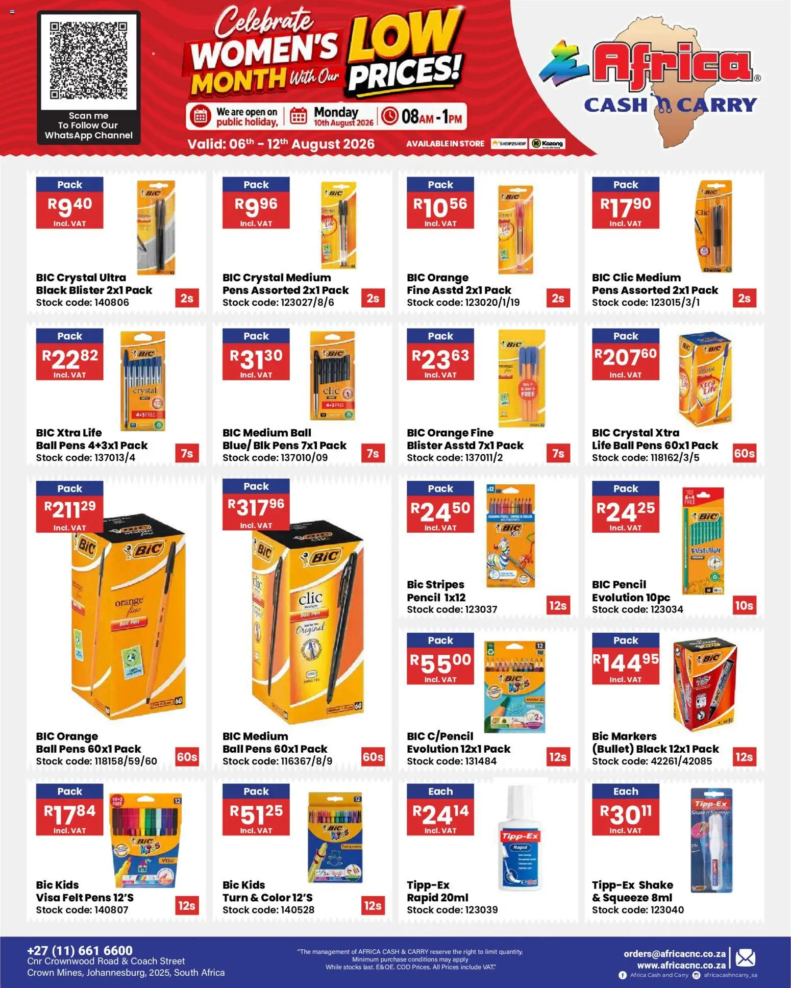 New Africa Cash & Carry catalogue – valid from 06/08/2026 | Page: 60 | Products: Pencil, Pen, Stock