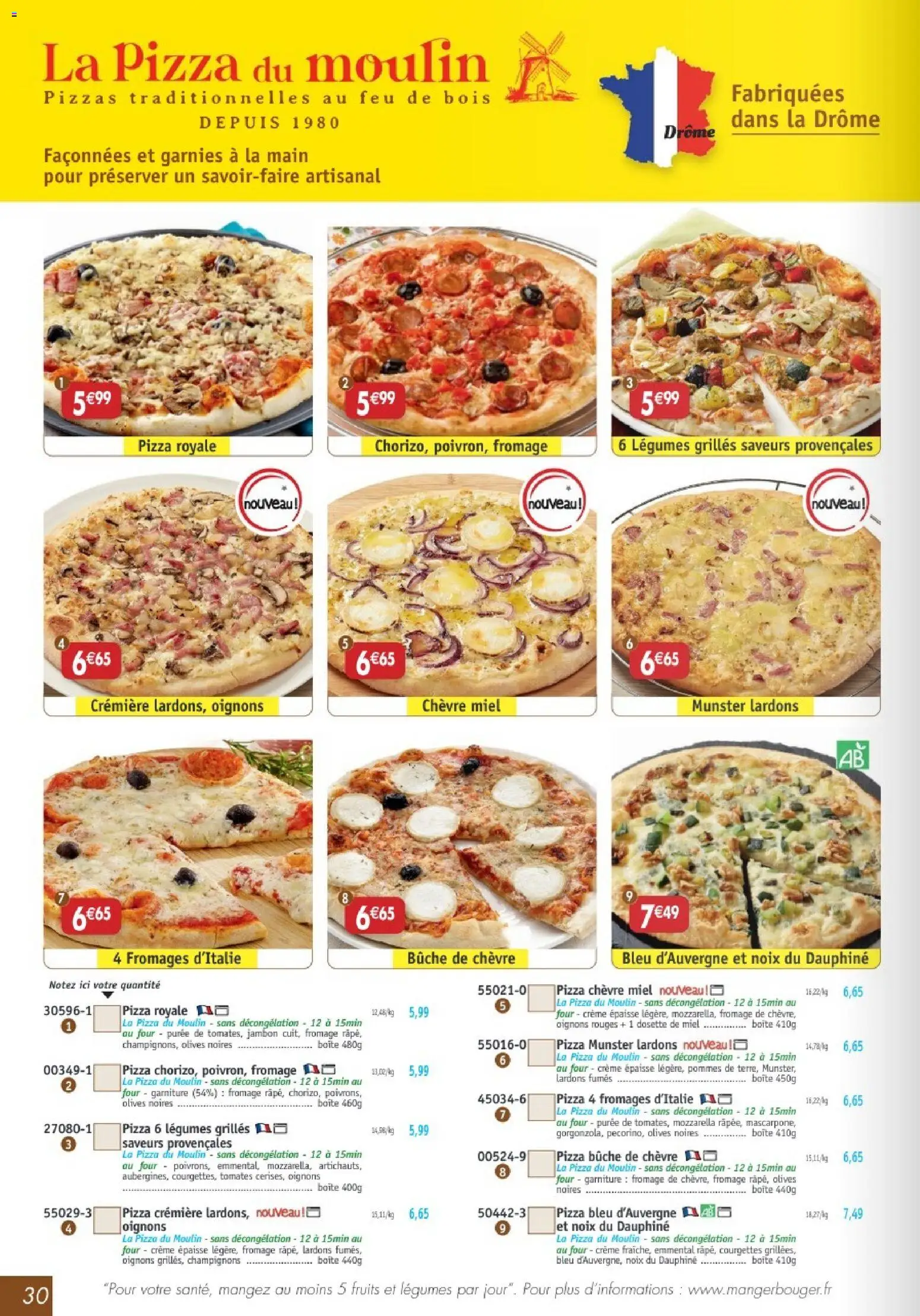 {H1} | Page: 30 | Produits: Emmental, Mozzarella, Jambon, Crème