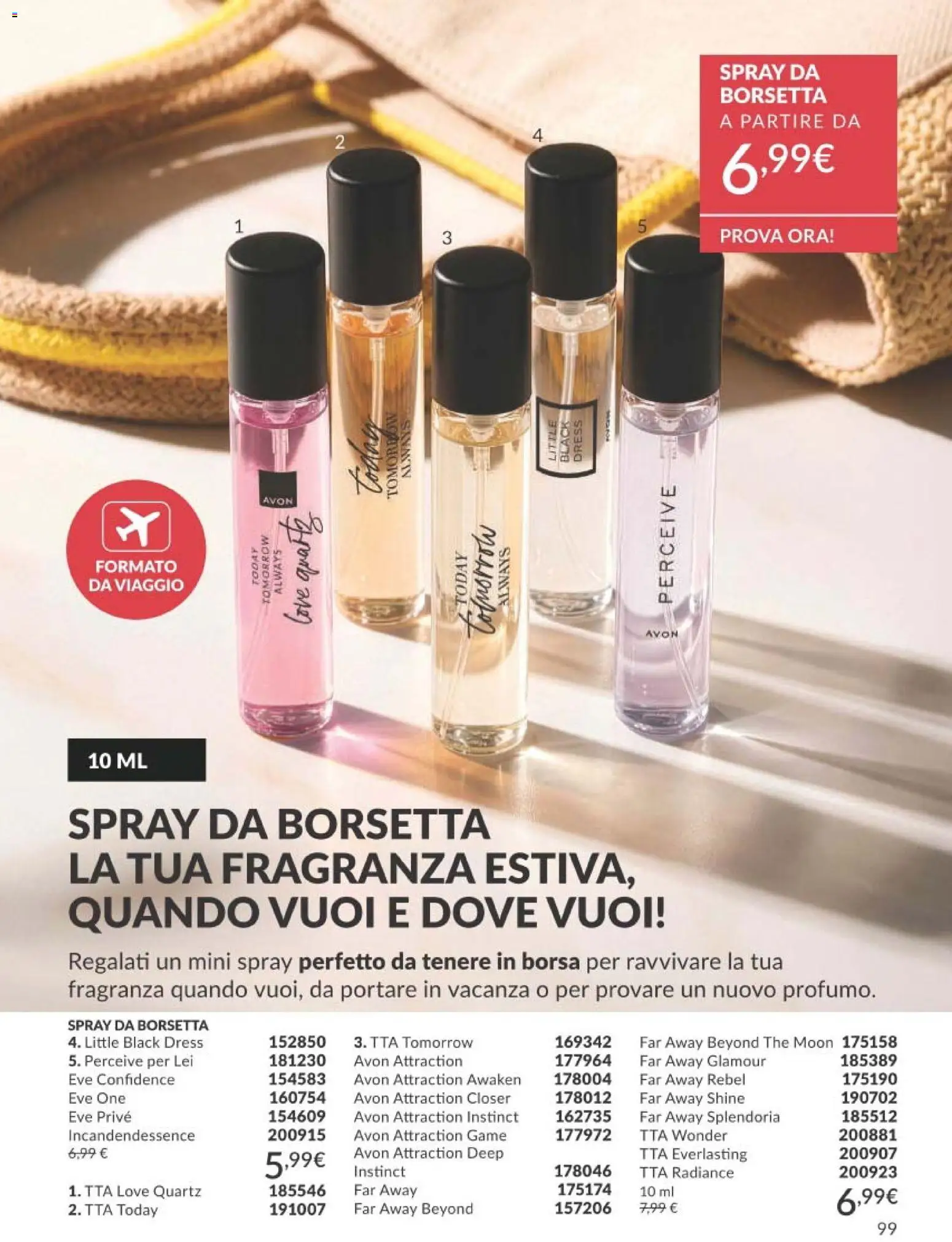Volantino Avon del 01/08/2026 | Pagina: 99 | Prodotti: Borsetta, The, Borsa, Fragranza