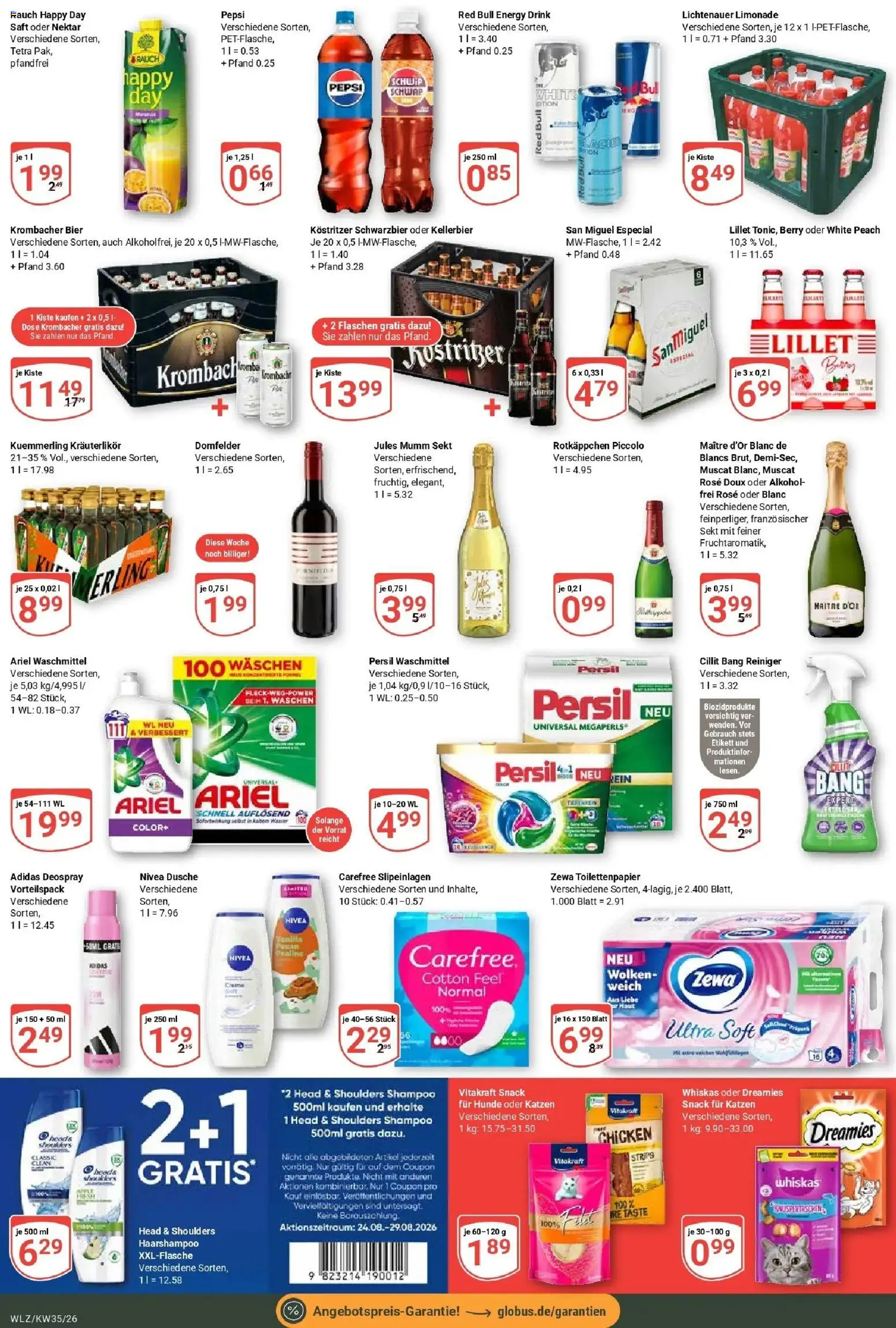Globus Prospekt Weischlitz (ab 24.08.2026) » Angebote online | Seite: 7 | Produkte: Red bull, Bier, Persil, Toilettenpapier