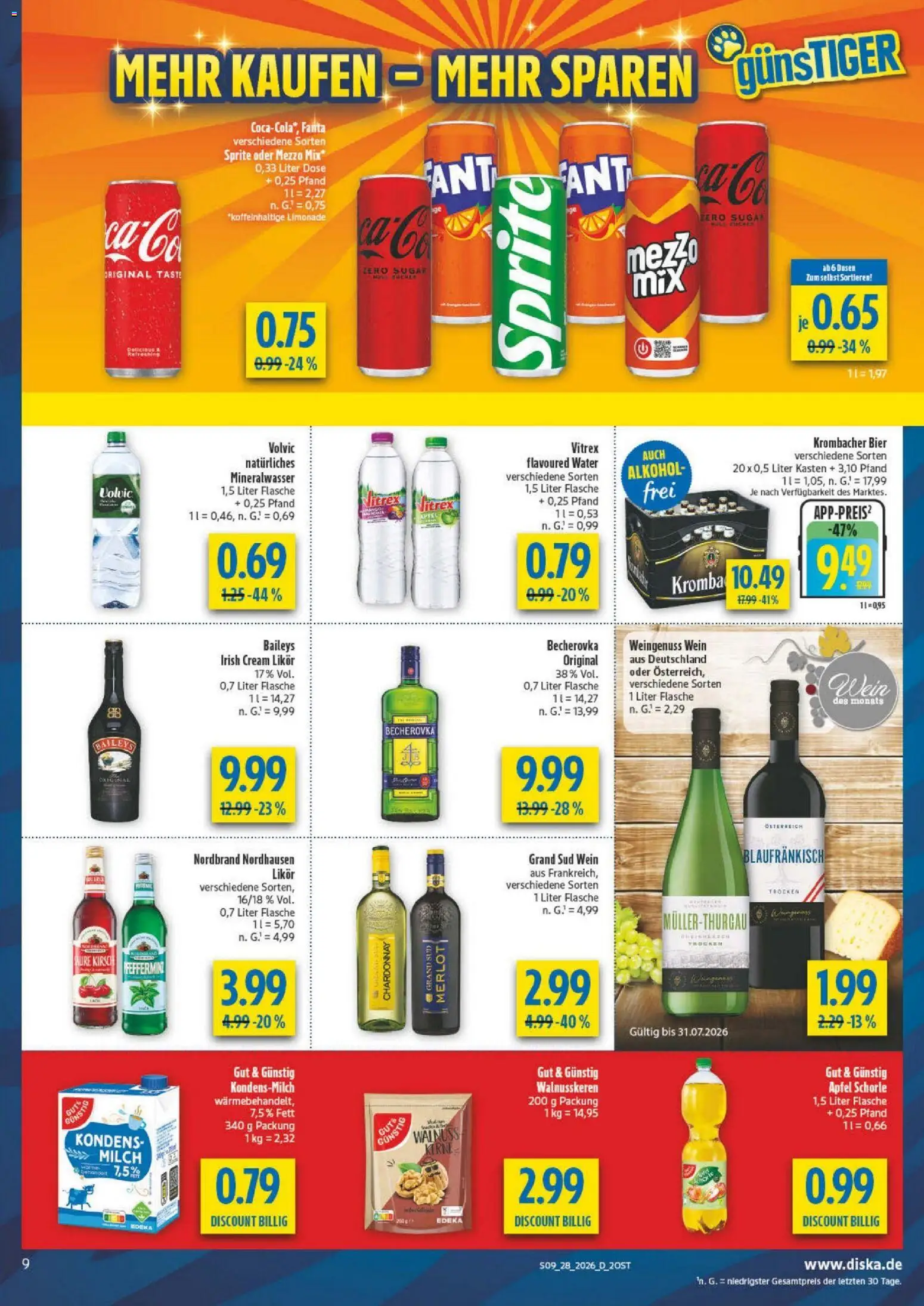 Diska Prospekt – gültig ab 06.07.2026 | Seite: 13 | Produkte: Milch, Bier, Grand sud, Volvic