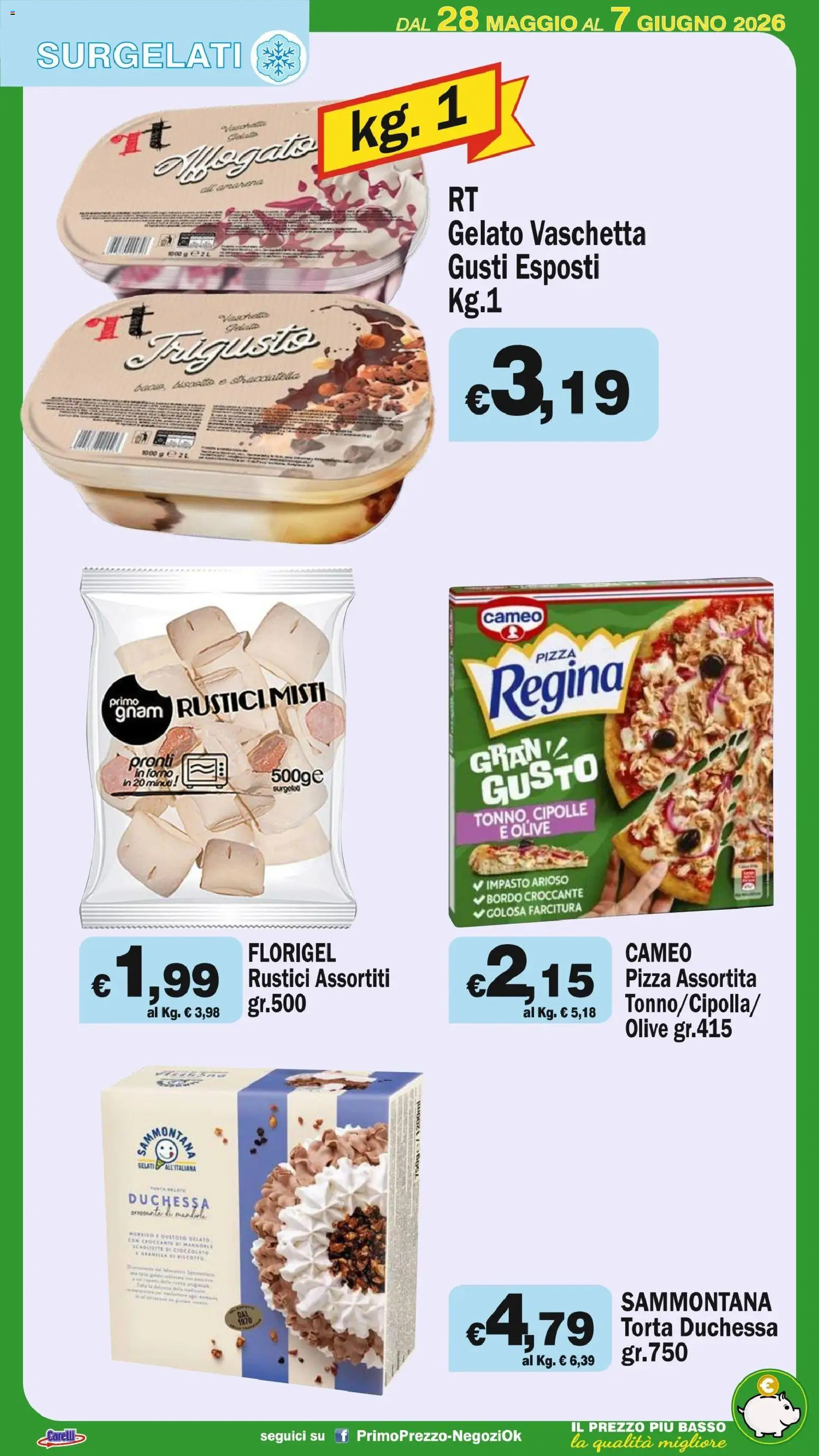 Volantino Primo Prezzo del 28.05.2026 | Pagina: 36 | Prodotti: Pizza, Torta, Amarena, Rustici