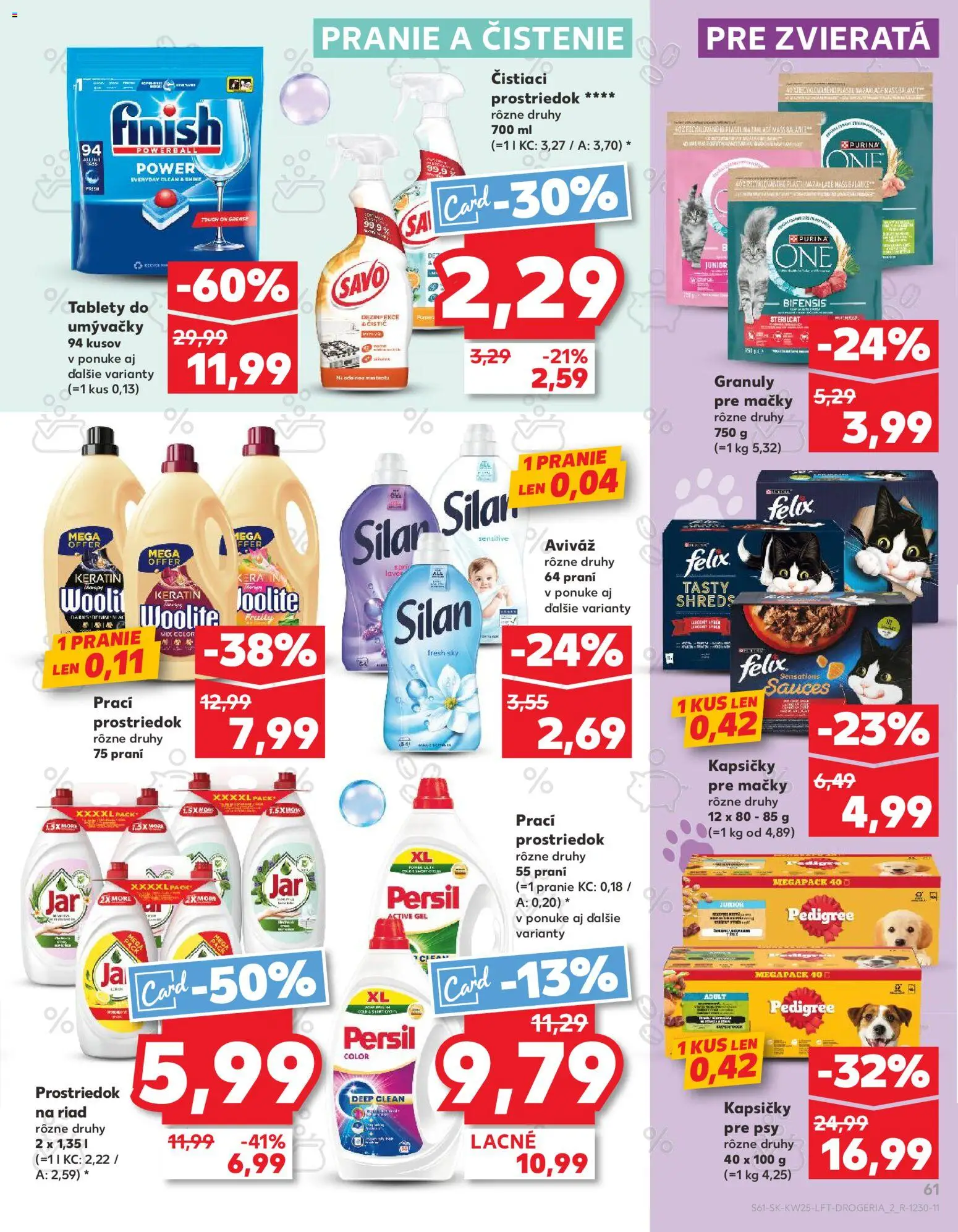 Nové Kaufland akcie – leták je platný od 18.06.2026 | Strana: 61 | Produkty: Felix, Persil, Silan, Woolite