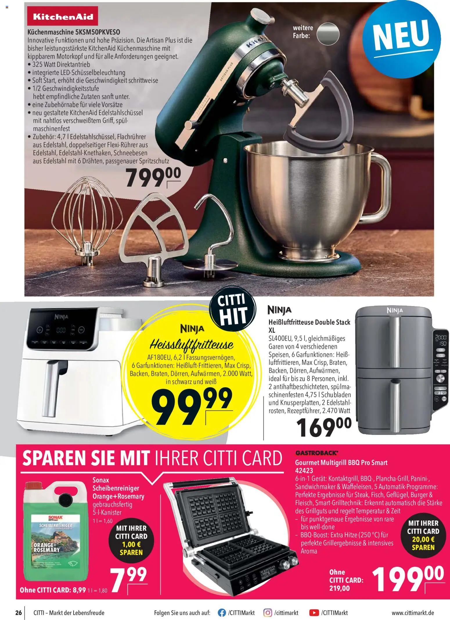 CITTI Markt Prospekt – gültig ab 24.06.2026 | Seite: 28 | Produkte: Sandwichmaker, Burger, Heißluftfritteuse