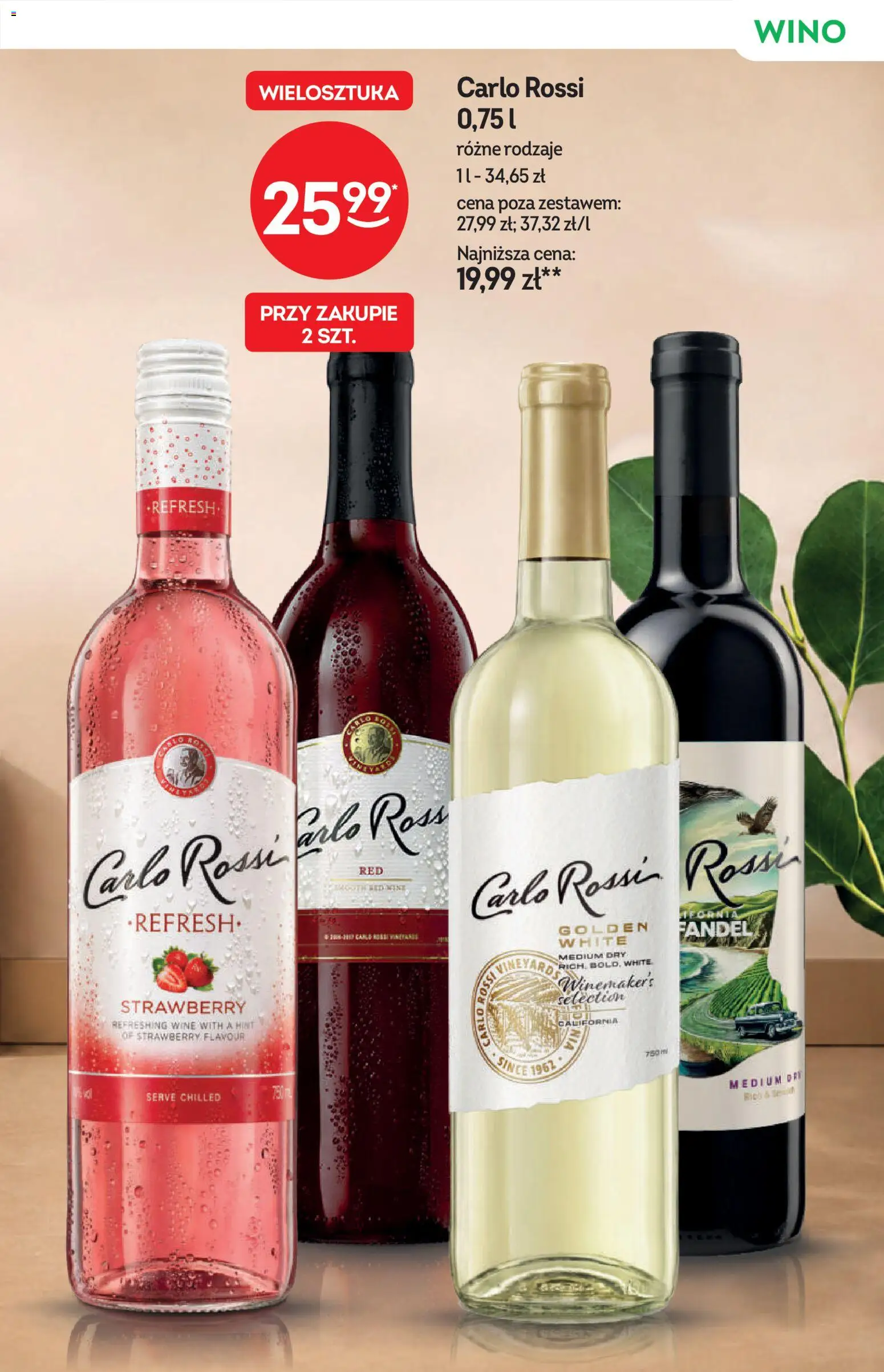 Żabka gazetka - Katalog win od 19.08.2026 | Strona: 13 | Produkty: Wino, Carlo Rossi