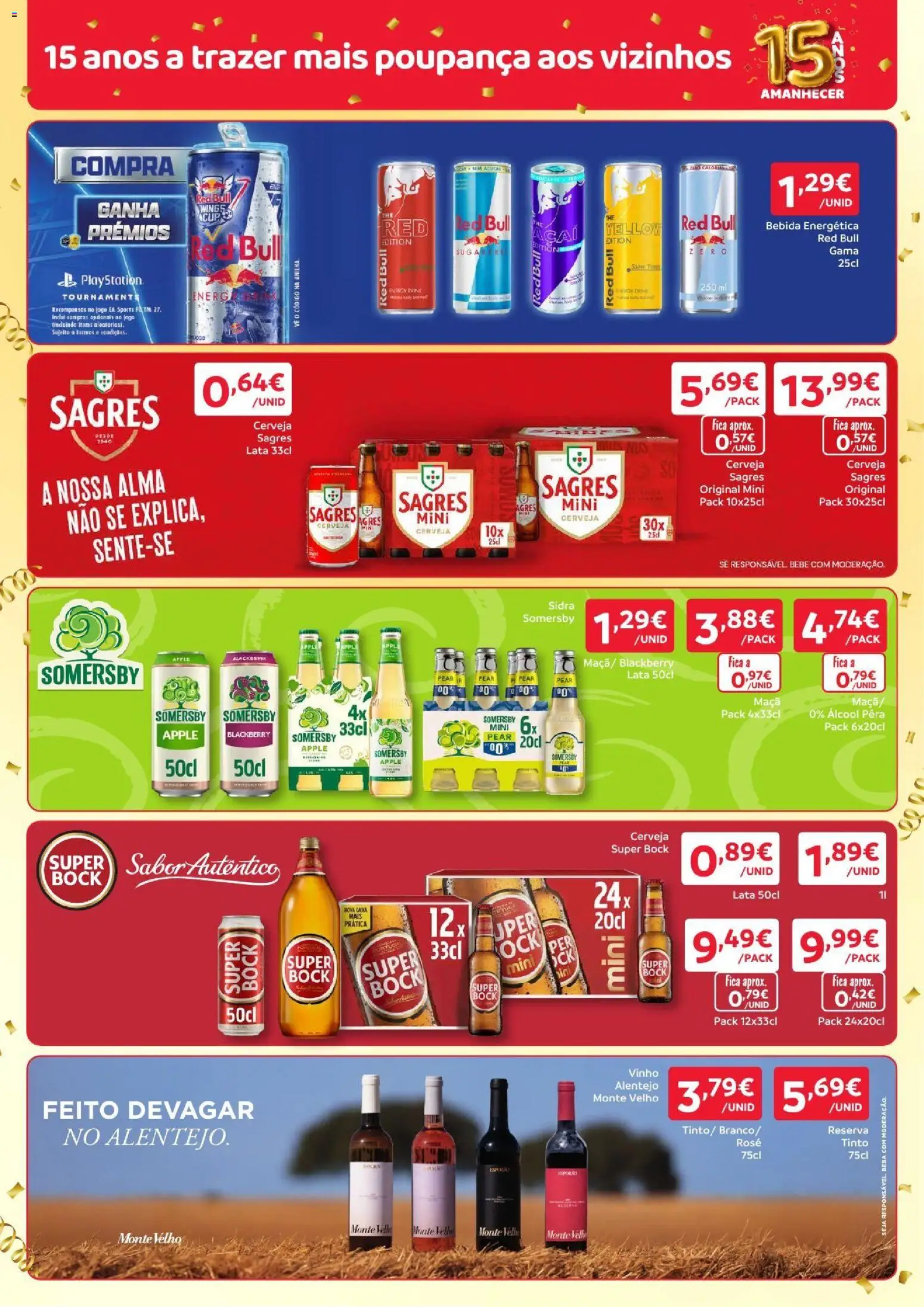 Amanhecer folheto │ válido de 22/10/2026 | Página: 5 | Produtos: Super bock, Vinho, Cerveja, Bebida energética