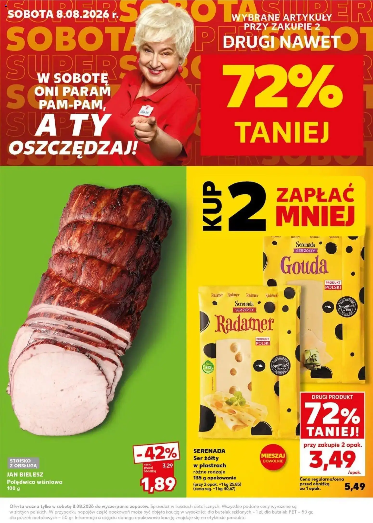 Kaufland gazetka - Super Sobota od 08.08.2026 | Strona: 3 | Produkty: Ser żółty, Ser, Ser żółty Gouda