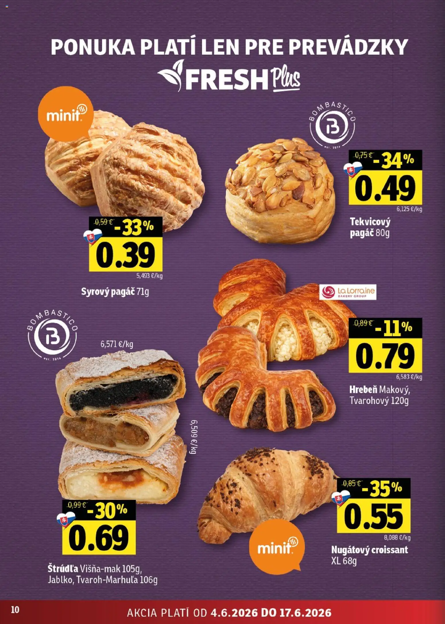 Nové Fresh akcie – leták je platný od 04.06.2026 | Strana: 10 | Produkty: Croissant, Hrebeň