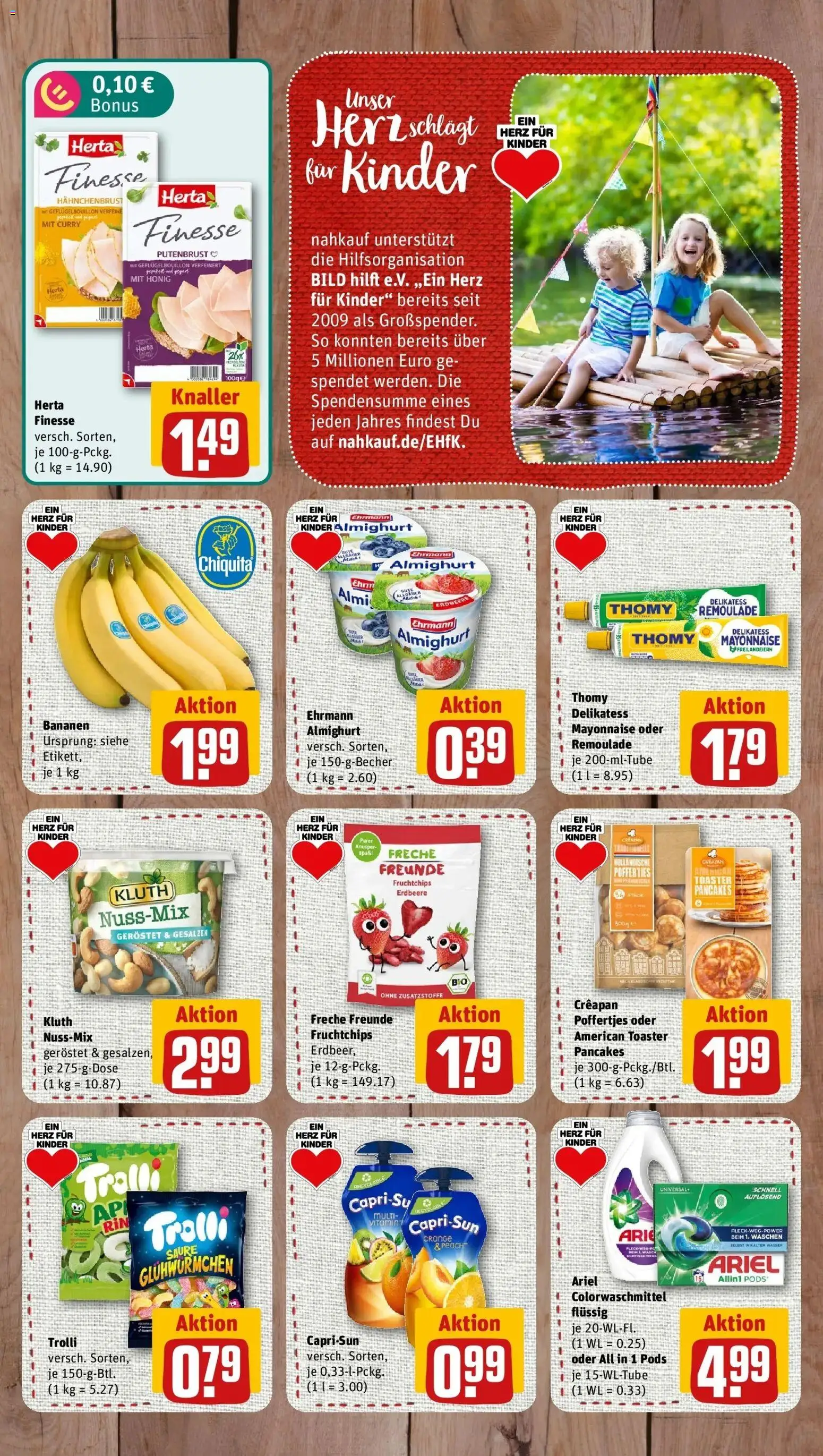 Rewe Prospekt Krempe – gültig ab 27.07.2026 | Seite: 2 | Produkte: Toaster, Bananen, Wasser, Hahnchenbrust