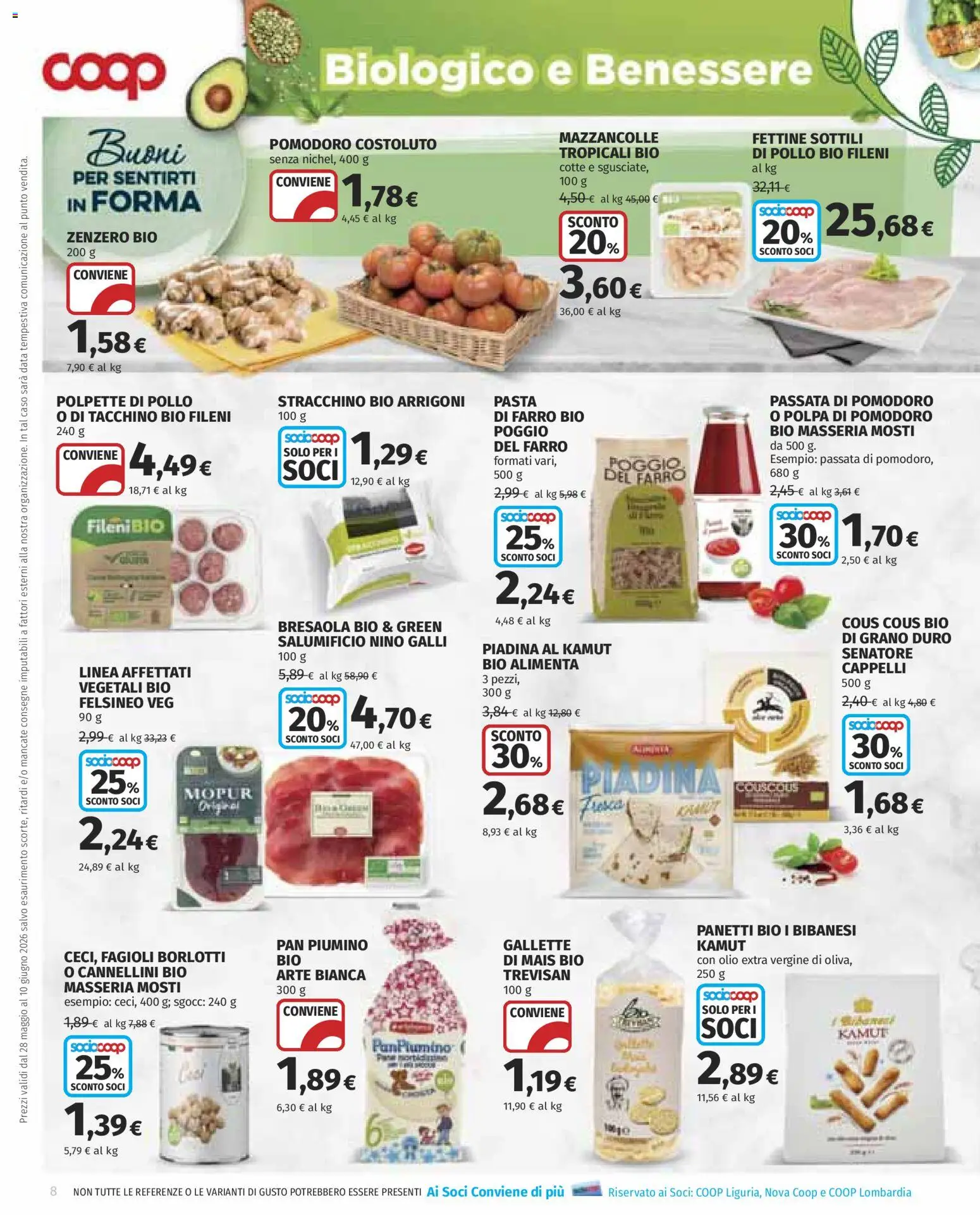 Volantino COOP del 28.05.2026 | Pagina: 8 | Prodotti: Mazzancolle, Data, Passata di pomodoro, Stracchino