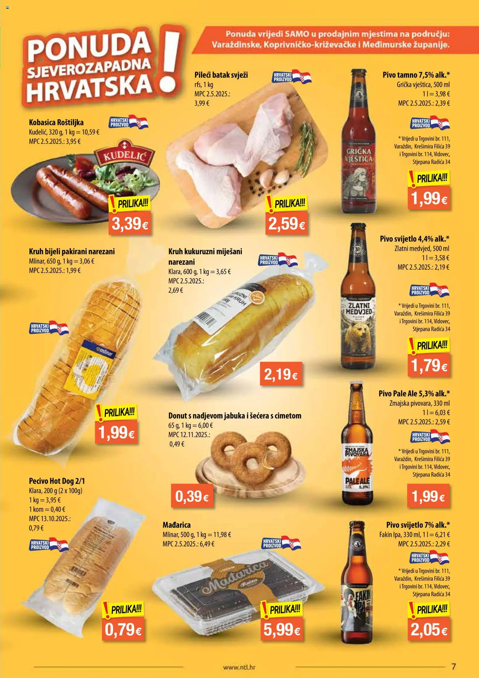 NTL katalog | vrijedi od 05.08.2026 | Stranica: 7 | Proizvodi: Kruh, Pivo, Kobasica, Jabuka