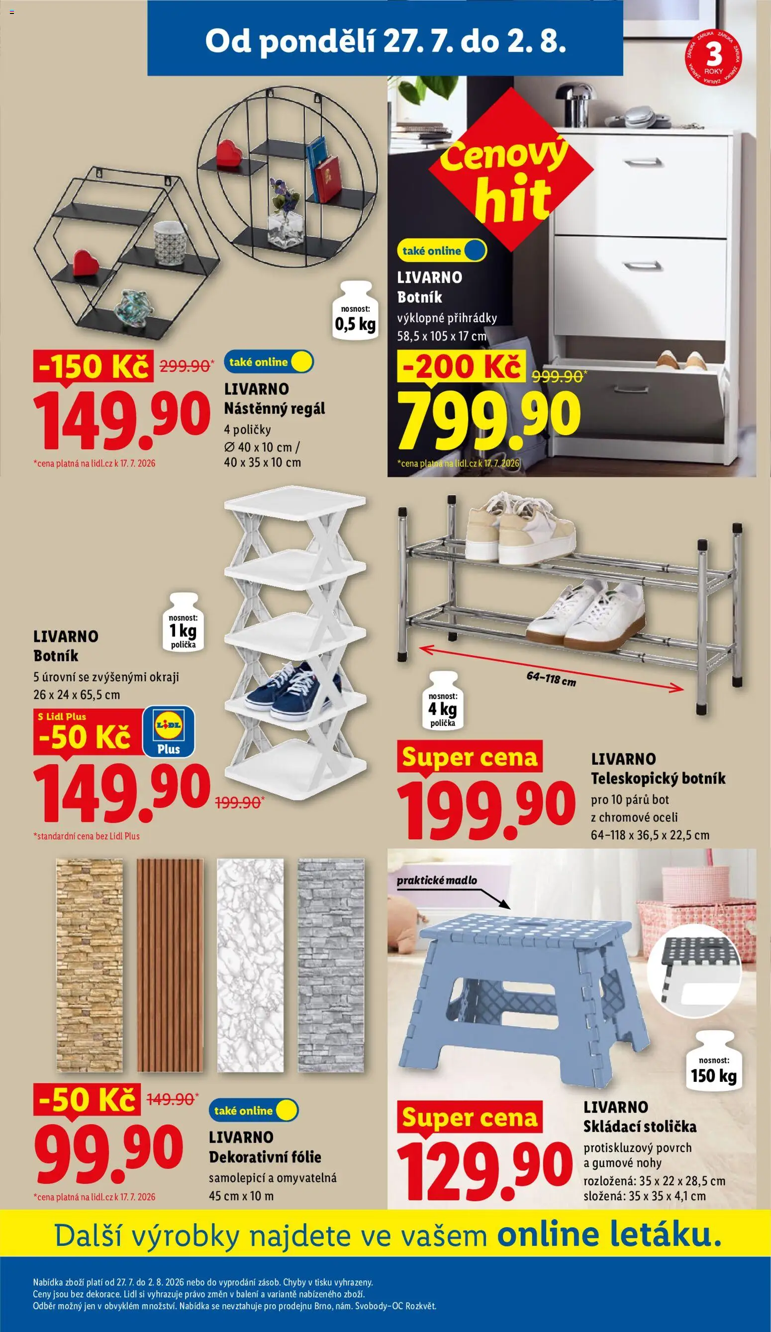 Lidl leták - Spotřební zboží od 27.07.2026 | Strana: 11 | Produkty: Polička, Fólie, Madlo, Regál