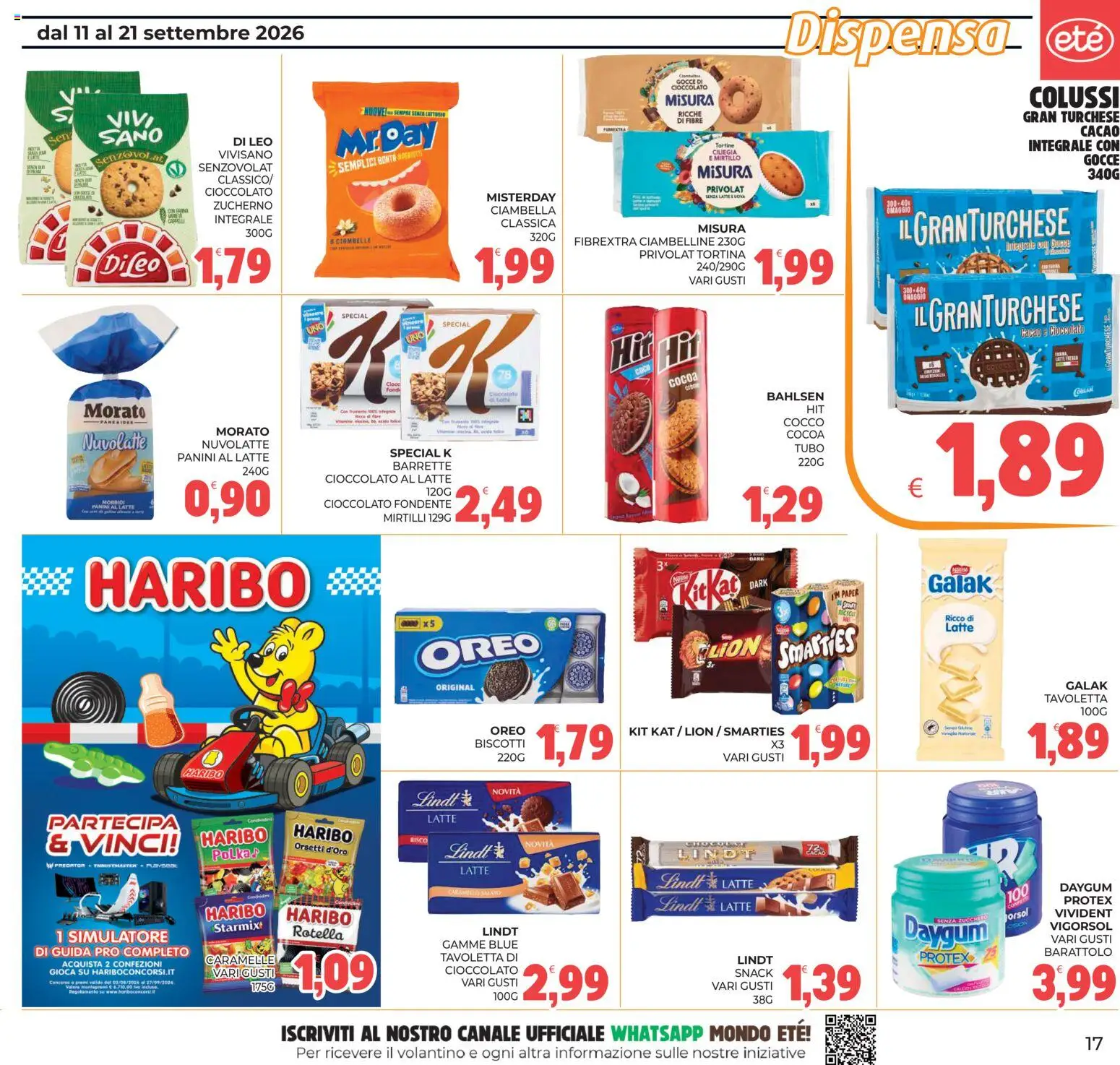 Volantino Eté del 11/09/2026 | Pagina: 17 | Prodotti: Caramelle, Latte, Mirtilli, Tavoletta