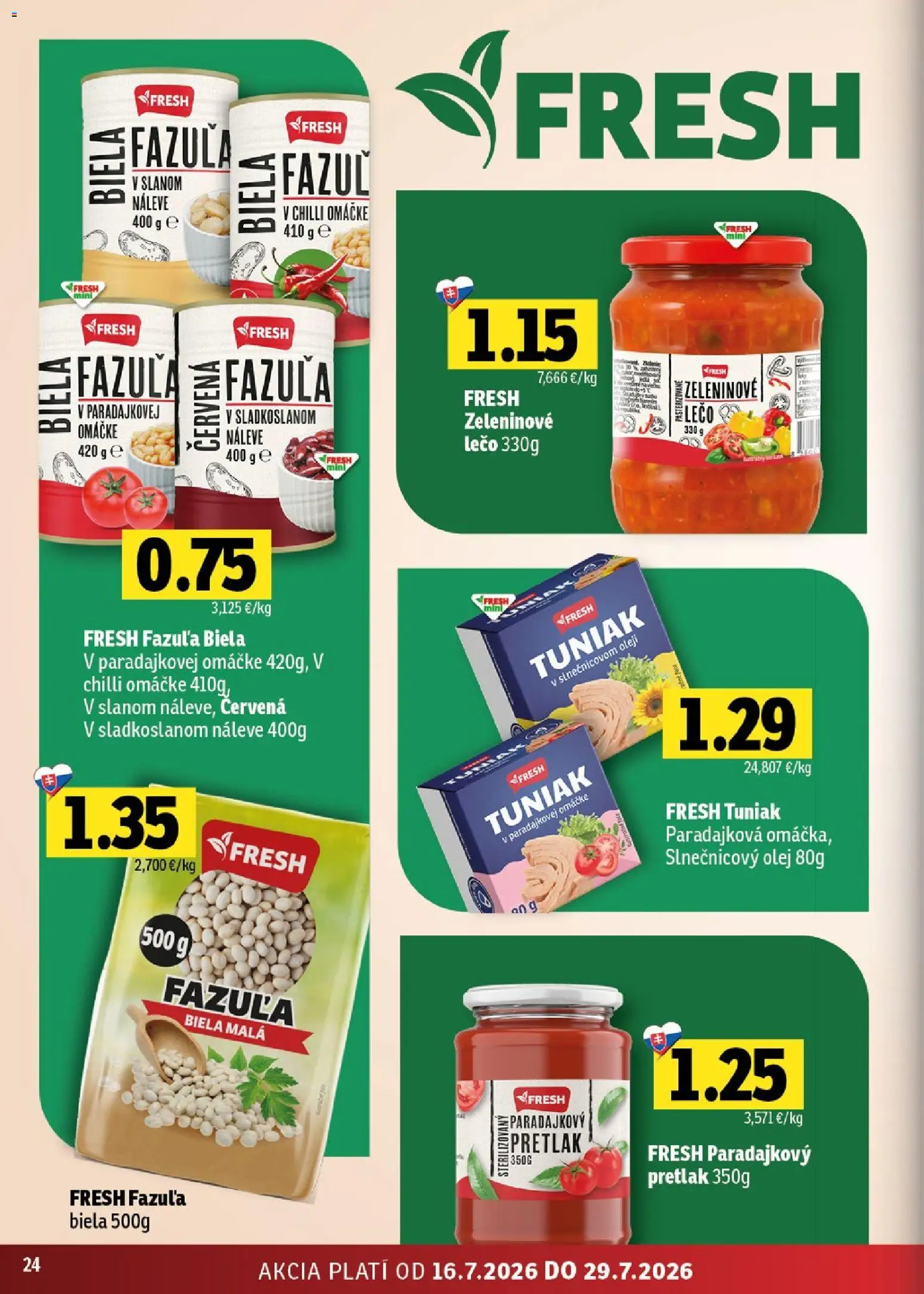 Nové Fresh akcie – leták je platný od 16.07.2026 | Strana: 24