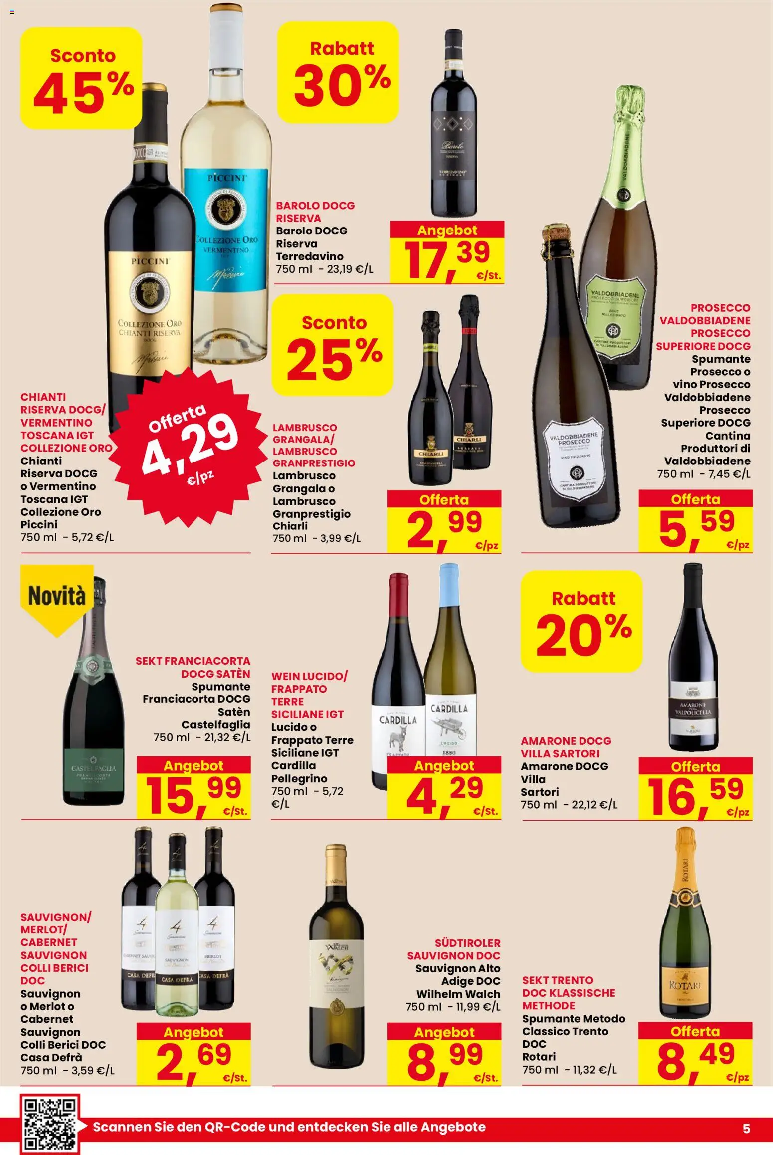 Volantino Despar del 15/10/2026 | Pagina: 5 | Prodotti: Prosecco, Vino, Spumante, Lambrusco