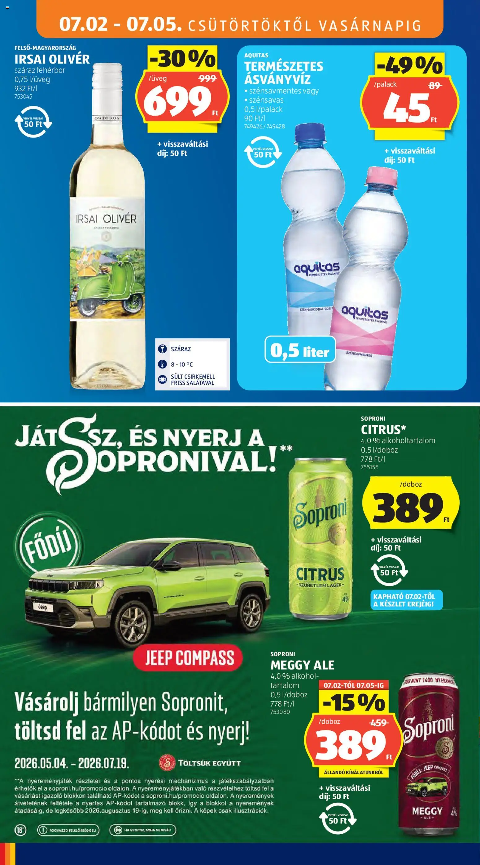Aldi akciós ujság - amely érvényes a következő dátumtól: 2026.07.02. | Oldal: 20 | Termékek: Alkohol, Meggy, Ásványvíz, Csirkemell