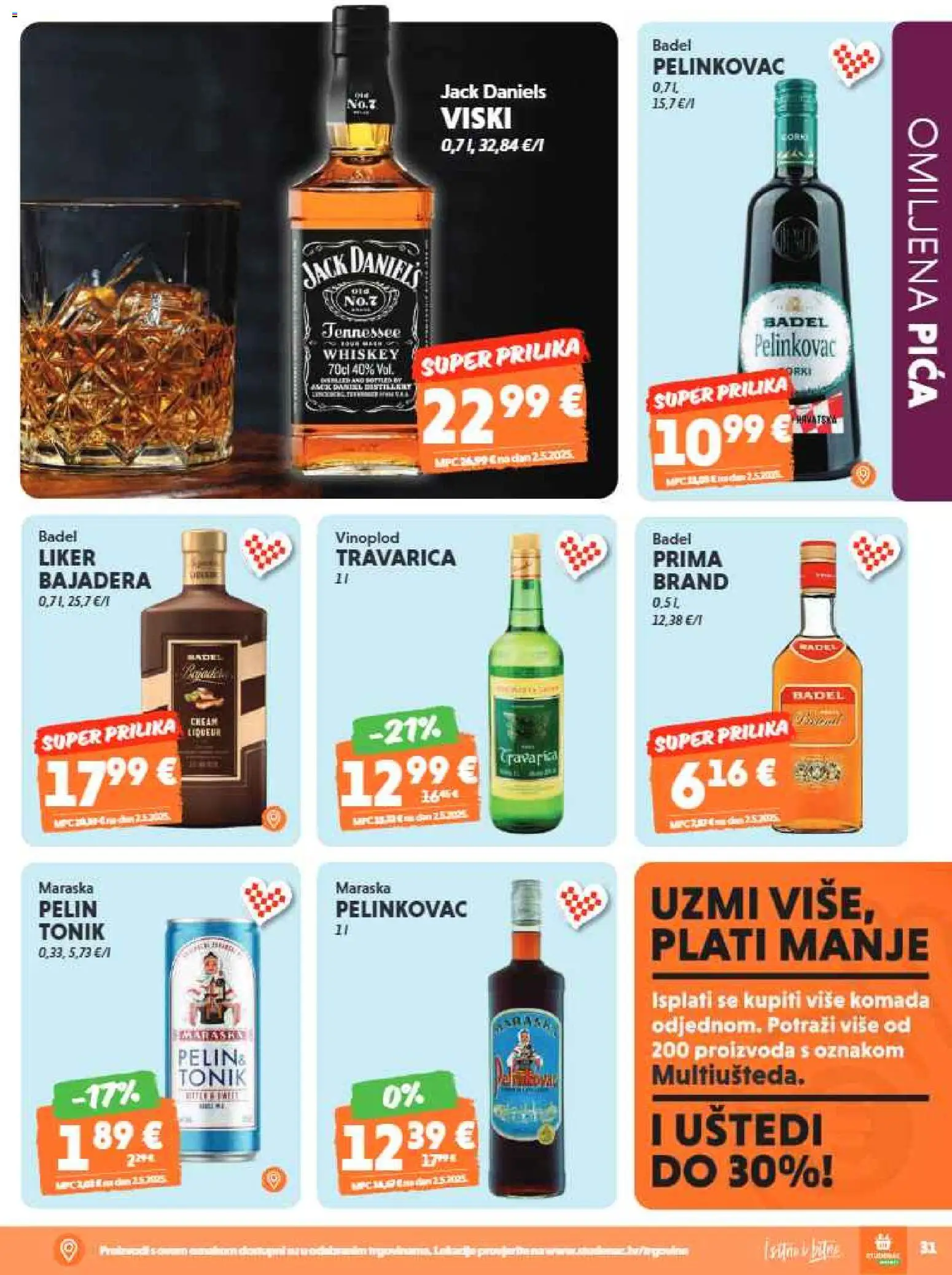 Studenac katalog | vrijedi od 17.06.2026 | Stranica: 31 | Proizvodi: Pelinkovac, Pica, Viski, Liker