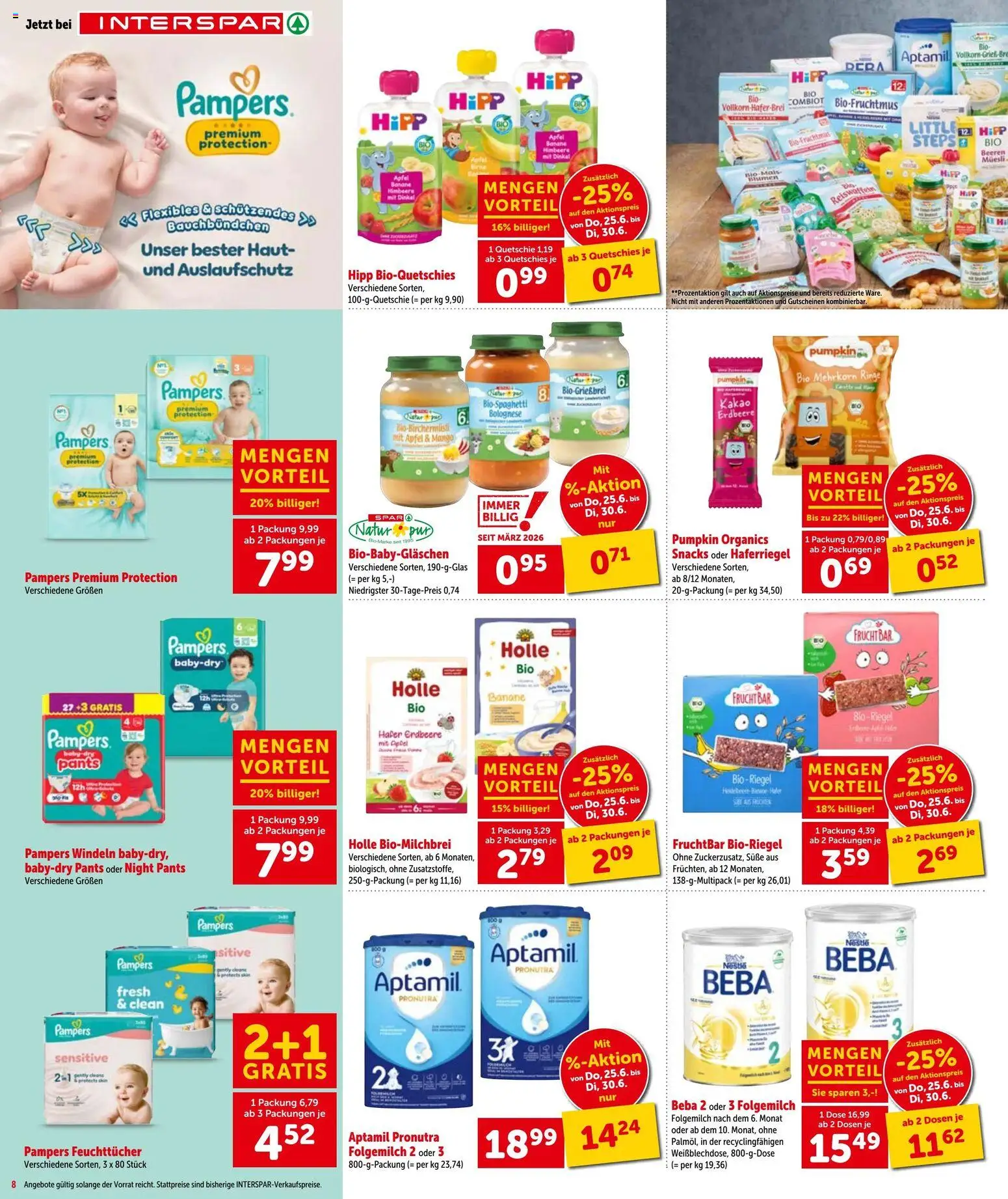 Interspar - Flugblatt gültig ab 25.06.2026 | Seite: 3 | Produkte: Mango, Himbeere, Pampers, Äpfel