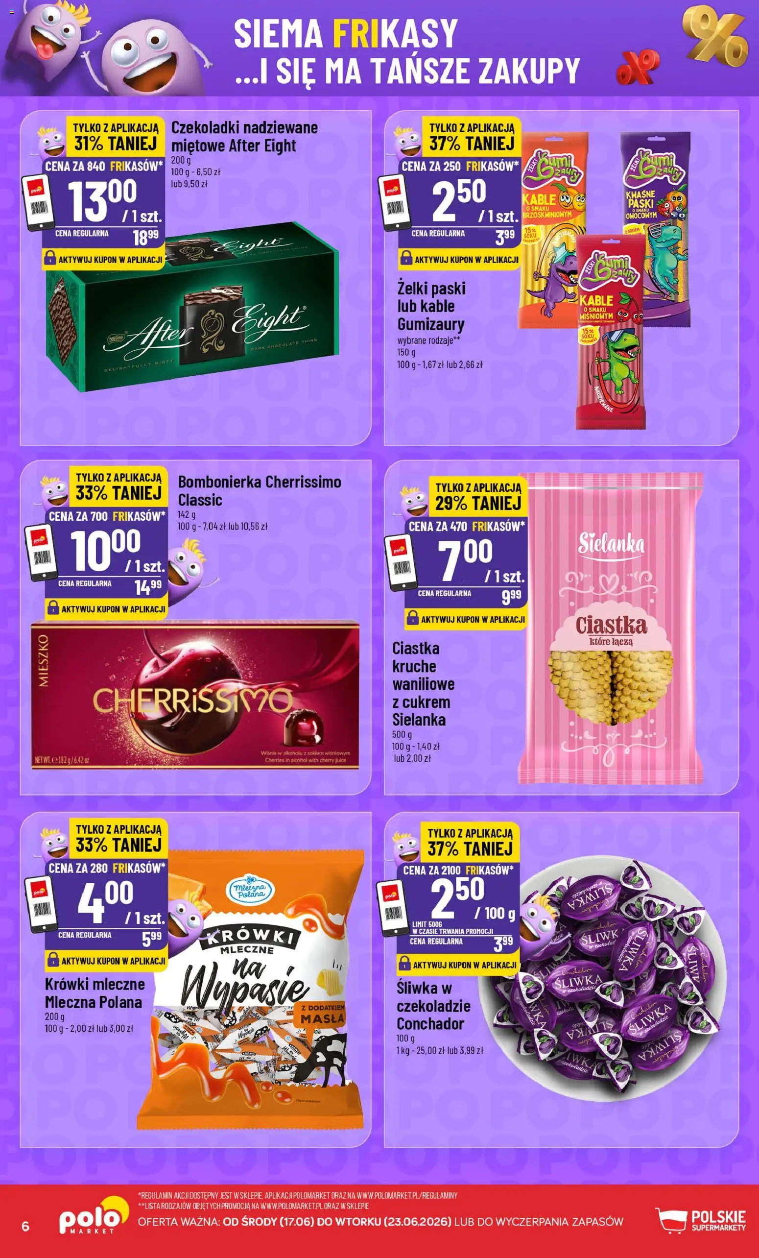 POLOmarket gazetka - Frikasowe Hity od 17.06.2026 | Strona: 6 | Produkty: Bombonierka, Wiśnie, Żelki, Ciastka