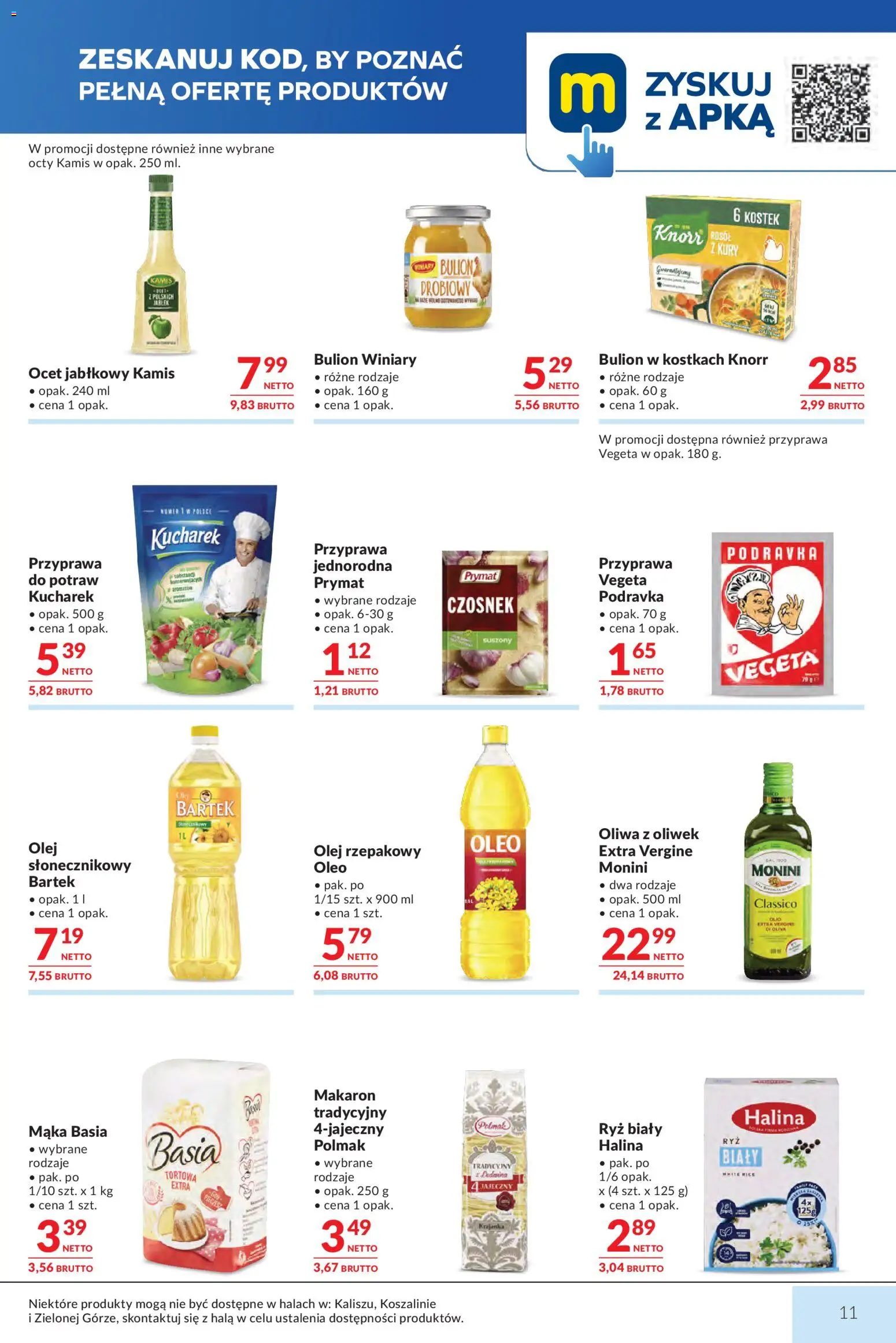 Makro gazetka od 27.10.2026 | Strona: 11 | Produkty: Olej rzepakowy, Ocet, Oliwa z oliwek, Ryż